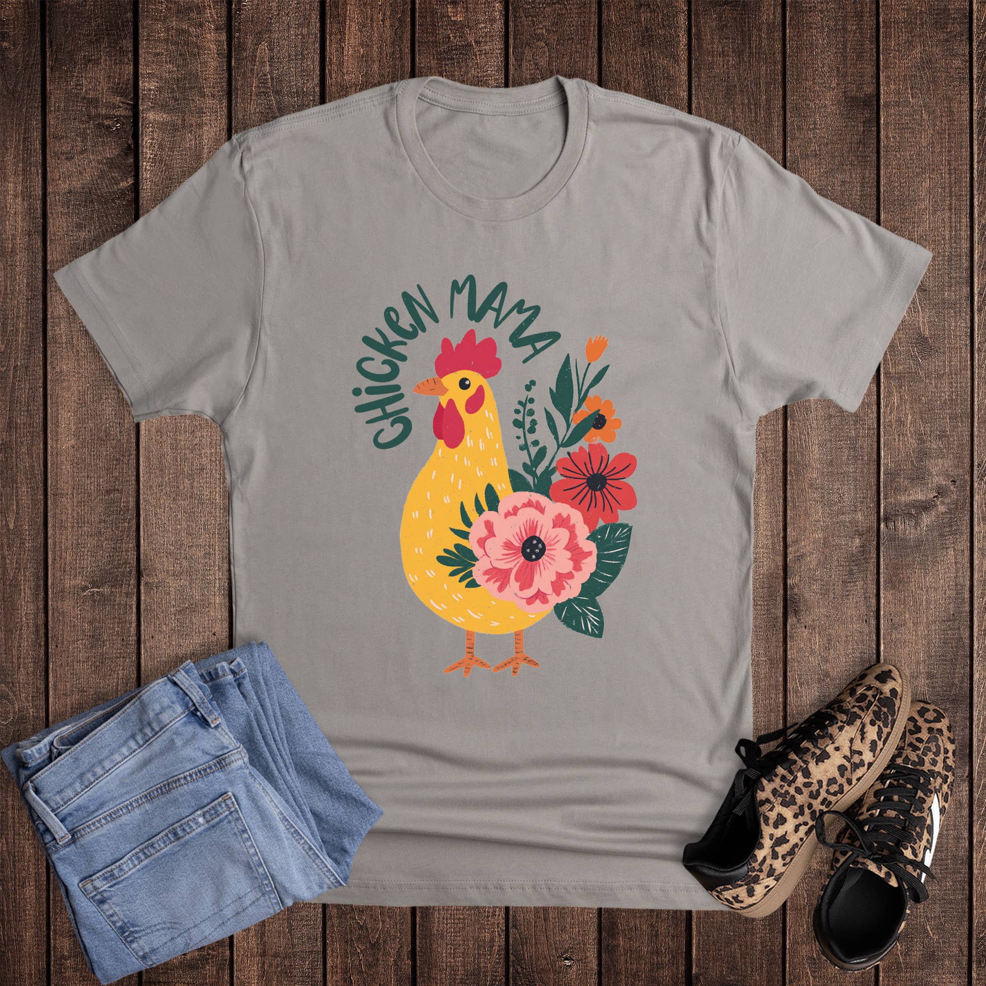 Western Chicken Mama Floral Graphic Tee Hoodie, Sweatshirt | PodTeesHub.com