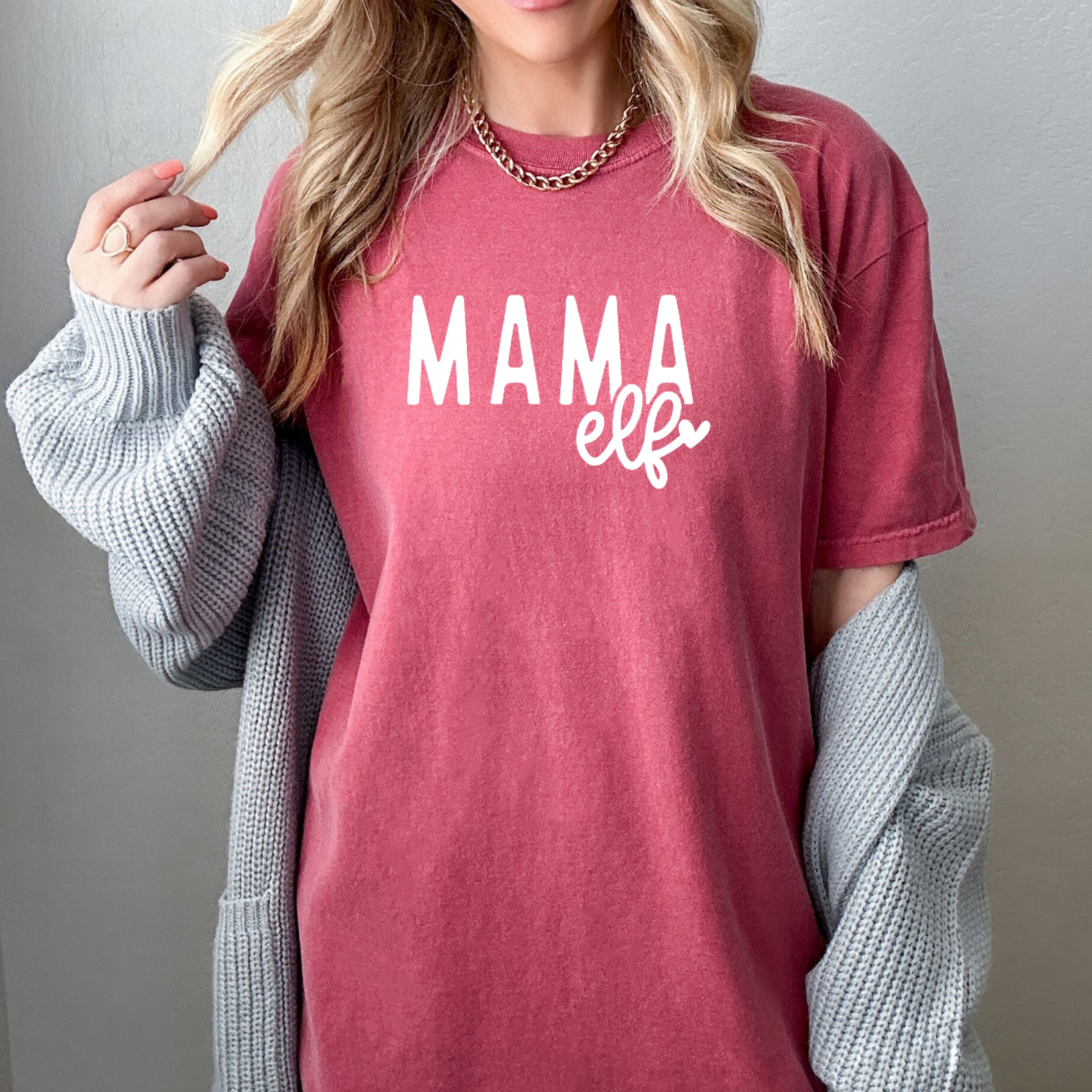 Mama Elf Christmas Graphic Tee - Christmas Holiday Hoodie, Sweatshirt | PodTeesHub.com