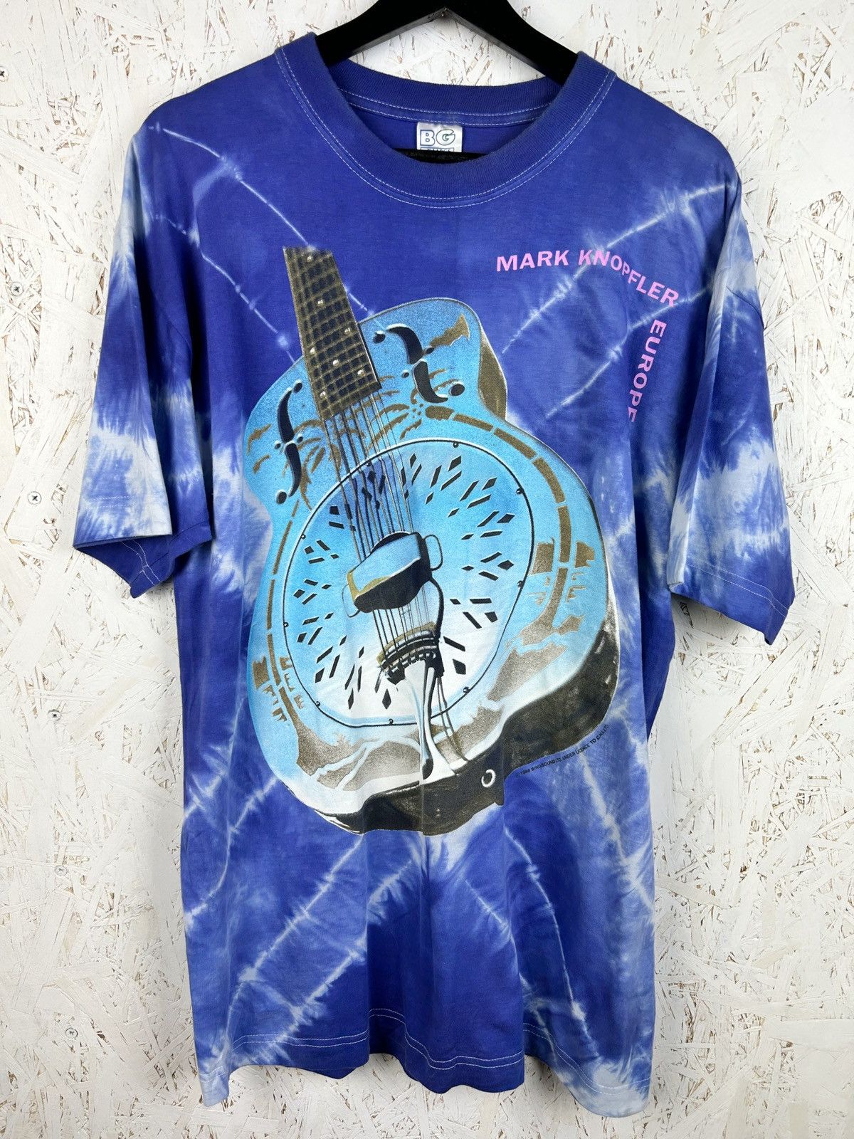 Band Tees 90s Vintage Mark Knopfler 1996 Europe Tour Tie Dye T Shirt Hoodie, Sweatshirt | PodTeesHub.com