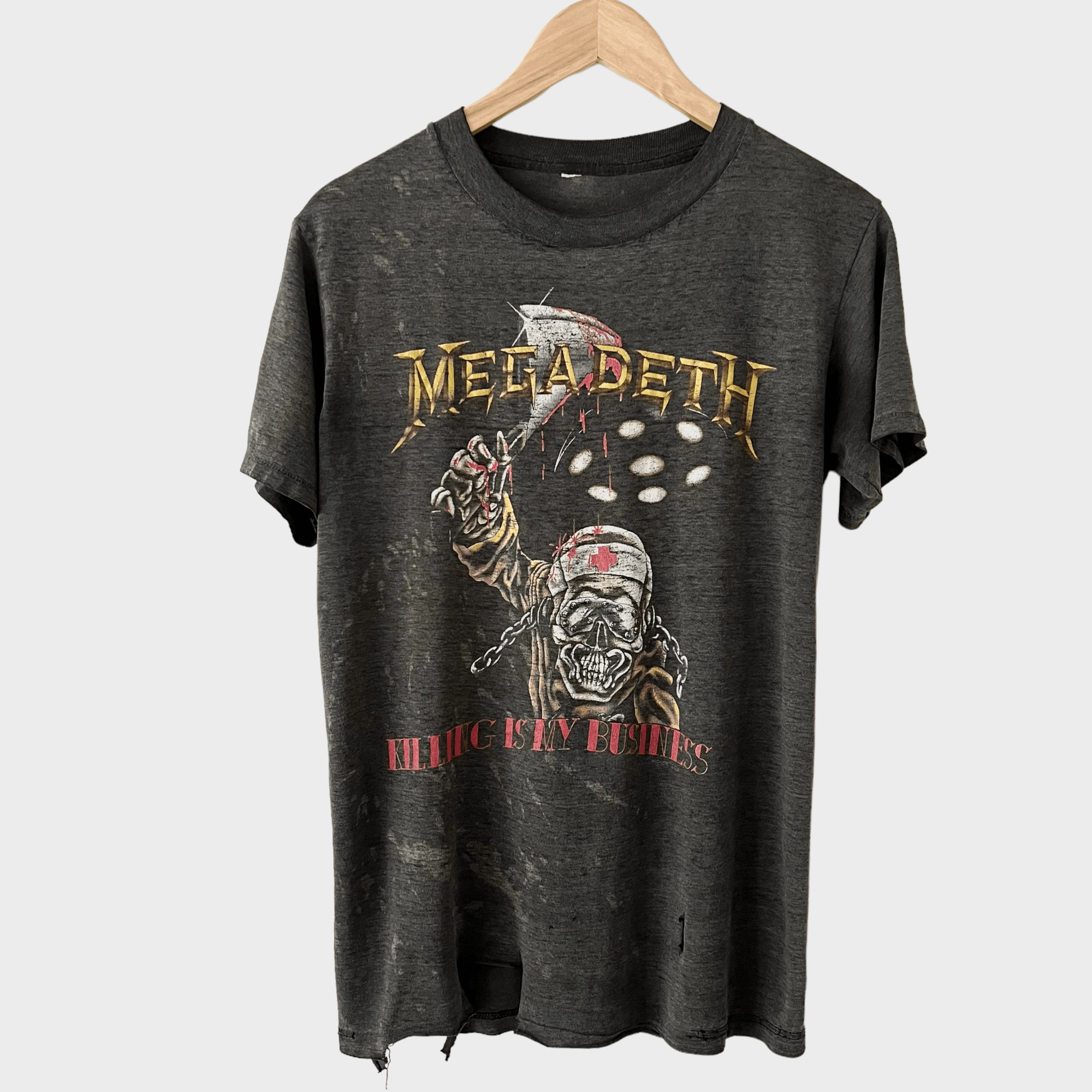 1985 Megadeth Vintage Tour Band Rock Tee Shirt 80s 1980s Hoodie, Sweatshirt | PodTeesHub.com