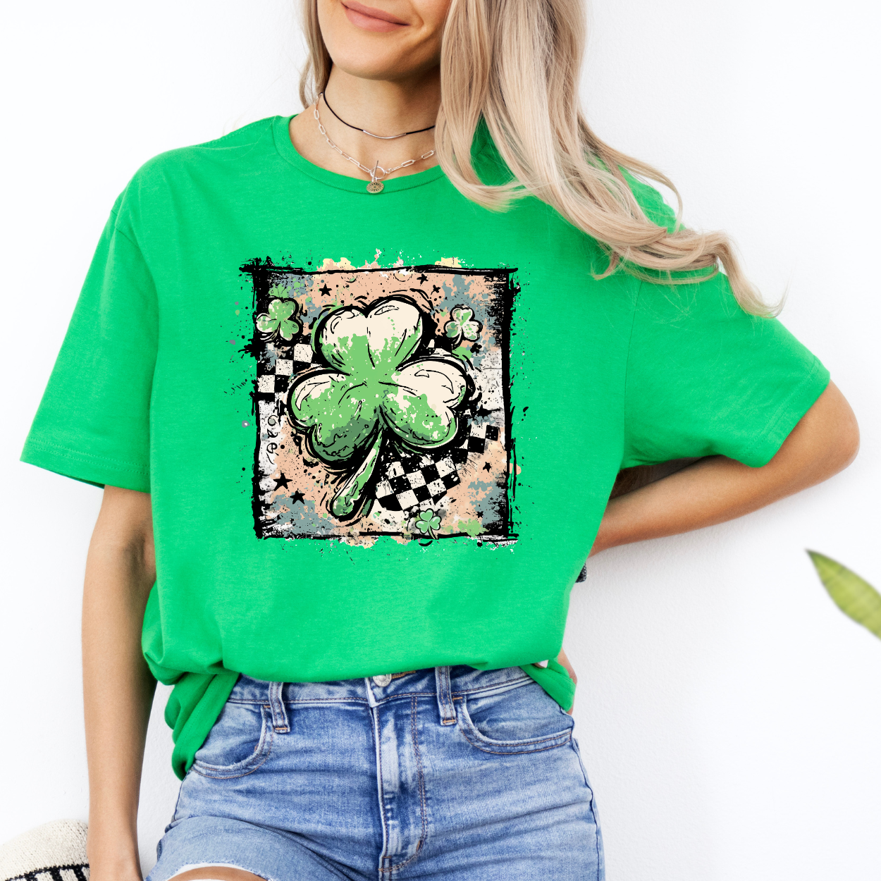 Grunge Clover | Unisex T-Shirt [Gildan] Hoodie, Sweatshirt | PodTeesHub.com