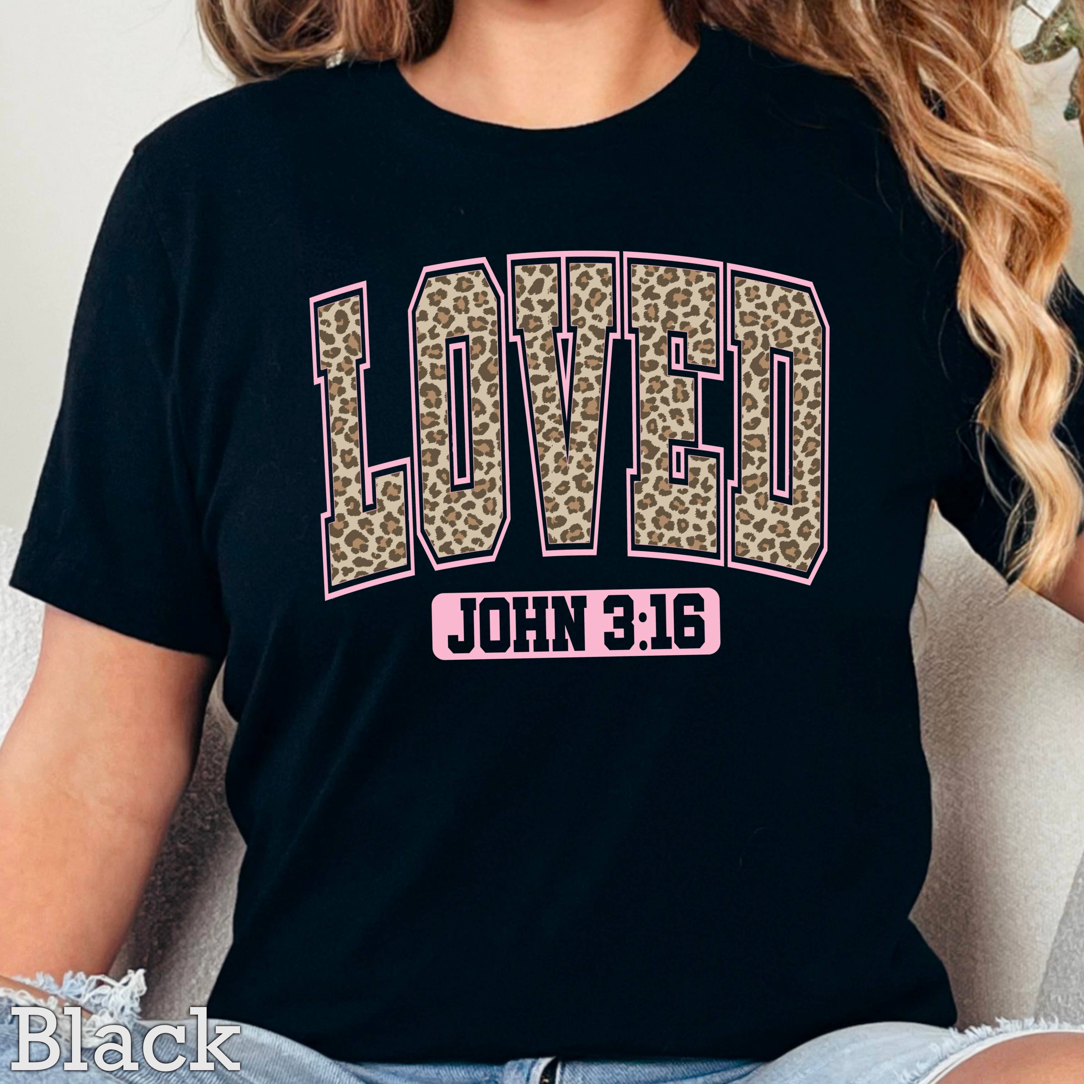 Leopard Loved Valentine’S Day Graphic T-Shirt | Gildan Hoodie, Sweatshirt | PodTeesHub.com