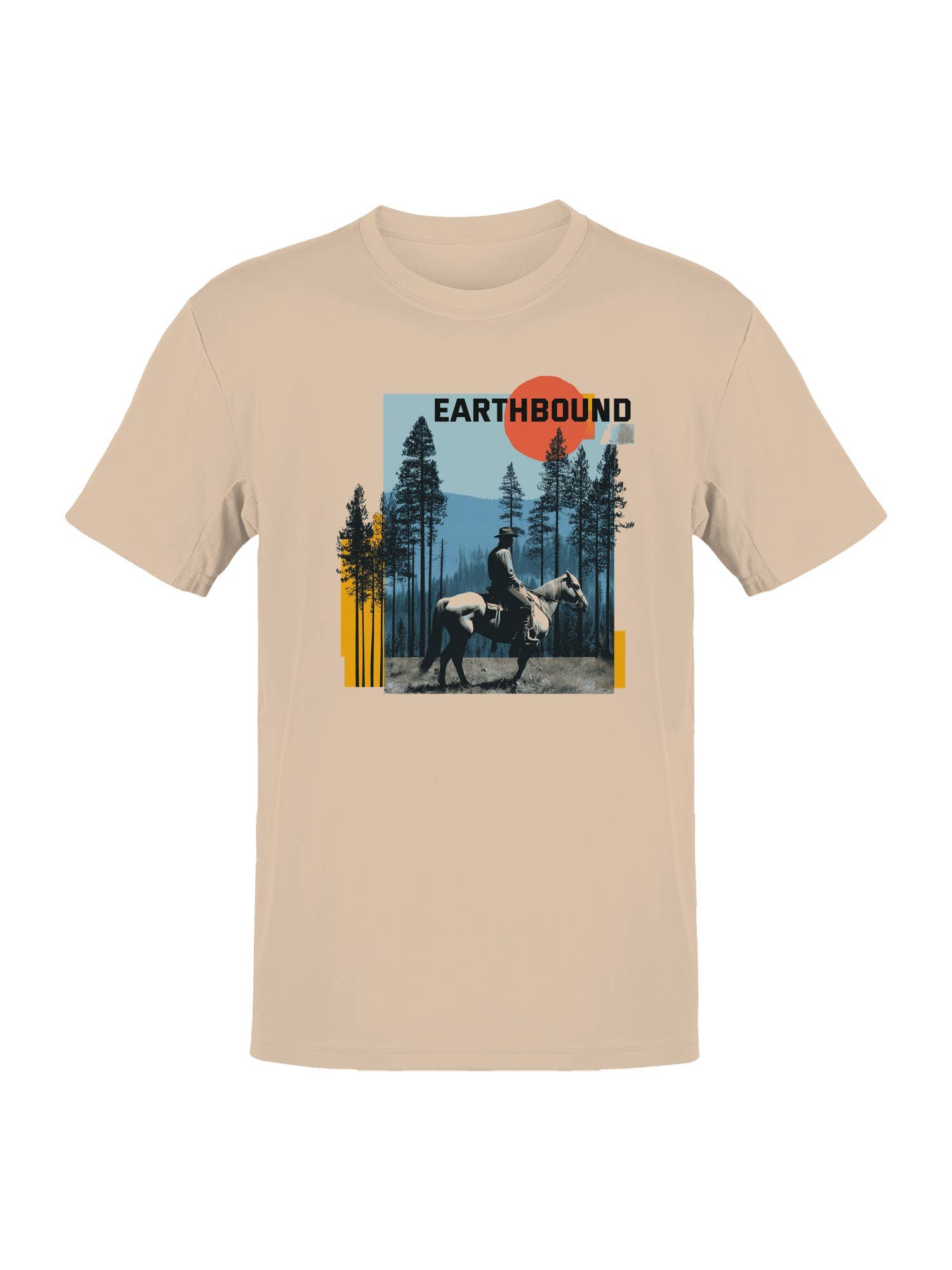 Earthbound Cowboy Wilderness Art Men's T-Shirt Hoodie, Sweatshirt | PodTeesHub.com