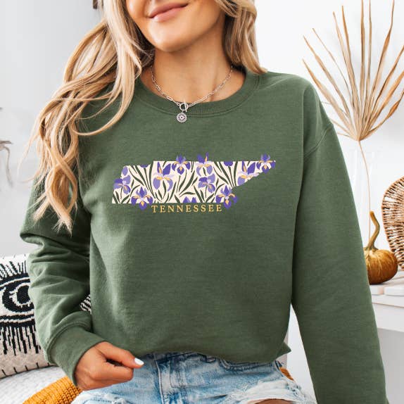 Iris Tn Crew Fleece Sweatshirt T-Shirts, Hoodie | PodTeesHub.com
