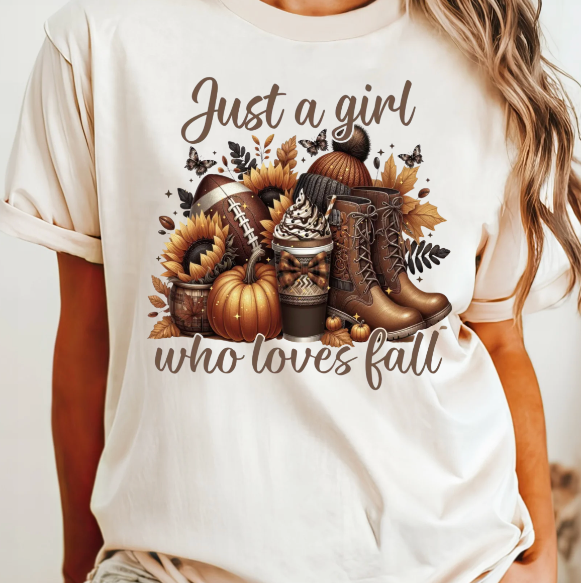 Just A Girl Who Loves Fall Sunflower Tee Hoodie, Sweatshirt | PodTeesHub.com