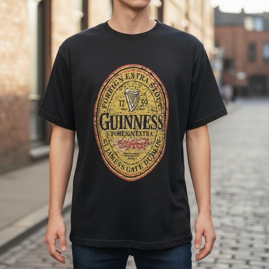 Vintage Guinness Official Graphic Tee Crew Neck Short Sleeve Xl Hoodie, Sweatshirt | PodTeesHub.com