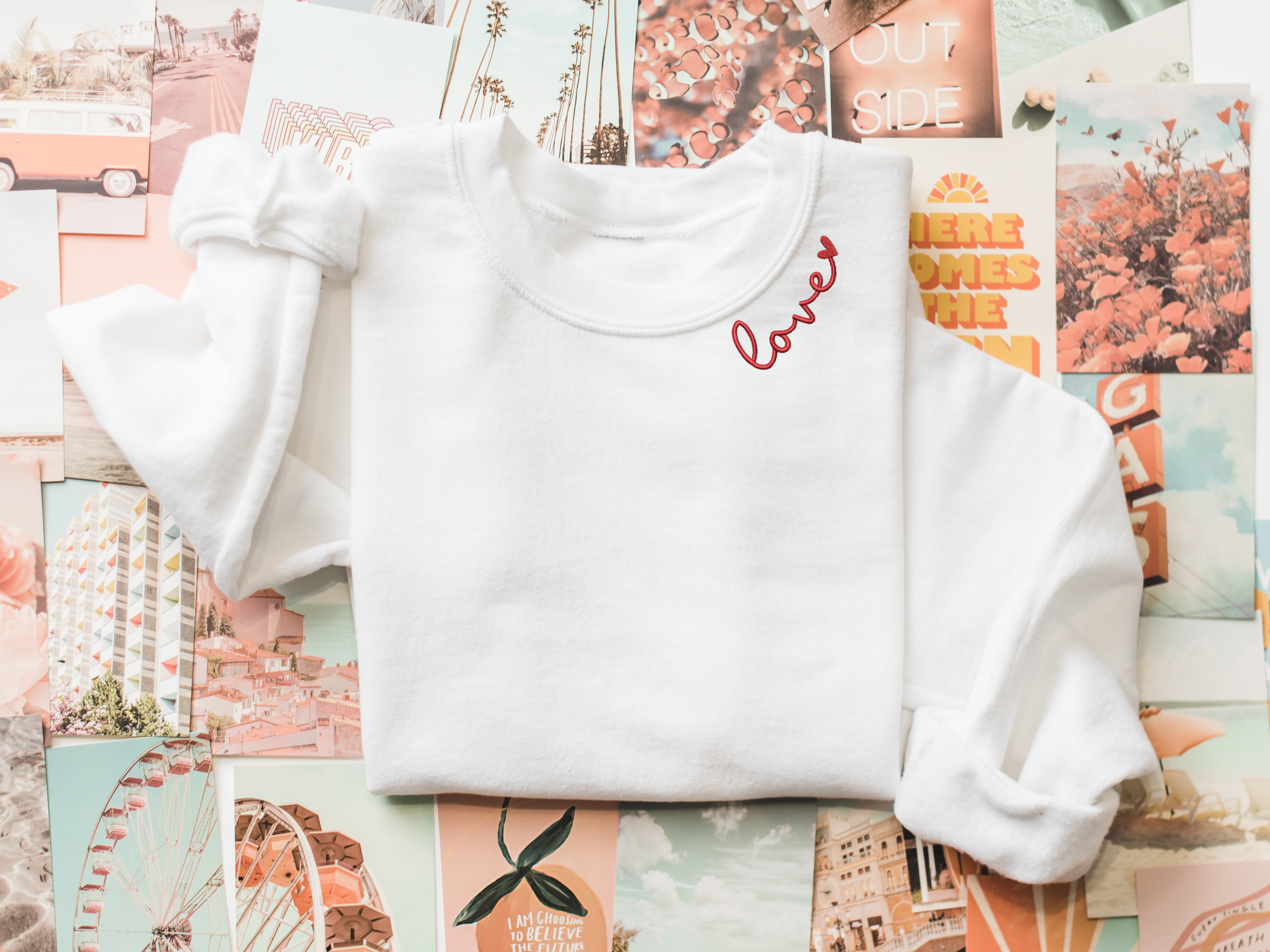 Love Sweatshirt, Valentines Sweatshirt, Embroidered T-Shirts, Hoodie | PodTeesHub.com