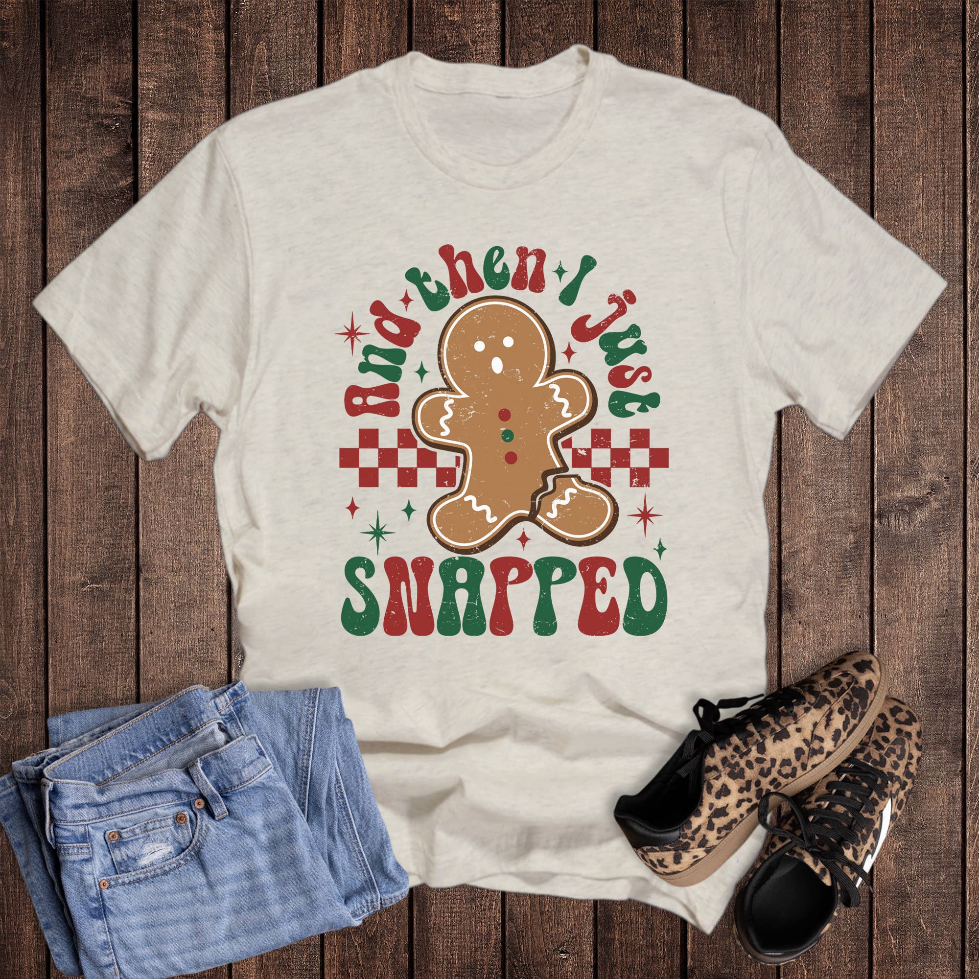 Christmas Gingerbread Snapped Graphic Tee Hoodie, Sweatshirt | PodTeesHub.com