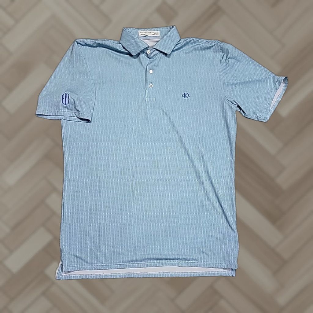 Vintage Houlderness Bourne Tailord Performance Geometric Golf Polo Shirt Men S Large Blue Polo Shirt Hoodie, Sweatshirt