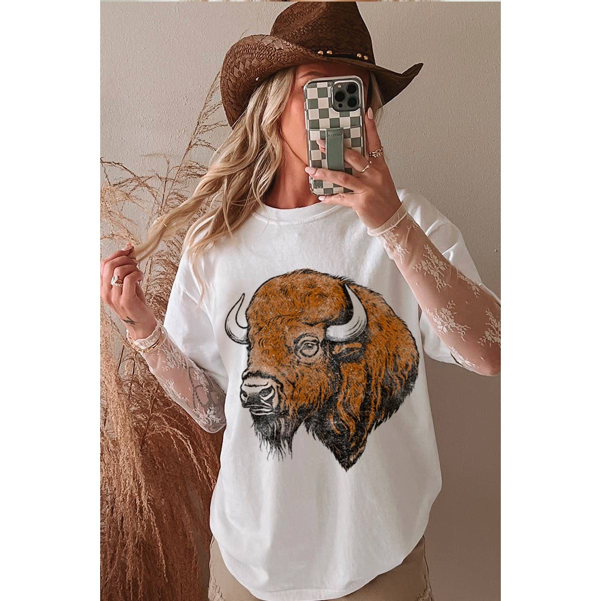 Buffalo Graphic Oversized Tee Hoodie, Sweatshirt | PodTeesHub.com