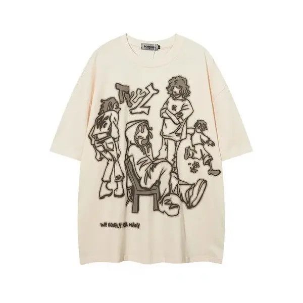 Vibe Streetwear Funny Anime Cartoon Graphic Oversized T Shirt Y2k Hoodie, Sweatshirt | PodTeesHub.com