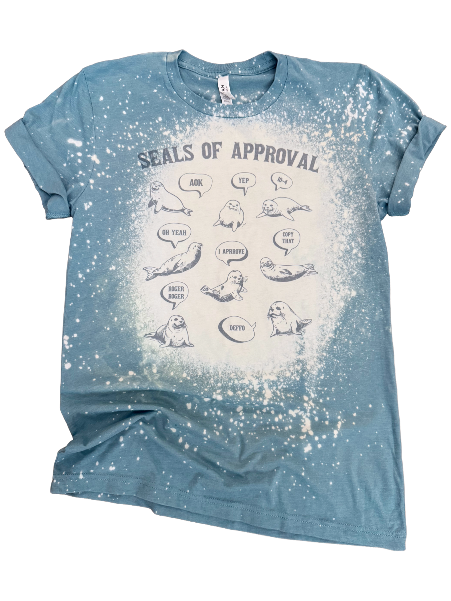 Seals of Approval Funny Seal Bleached Tee Hoodie, Sweatshirt | PodTeesHub.com