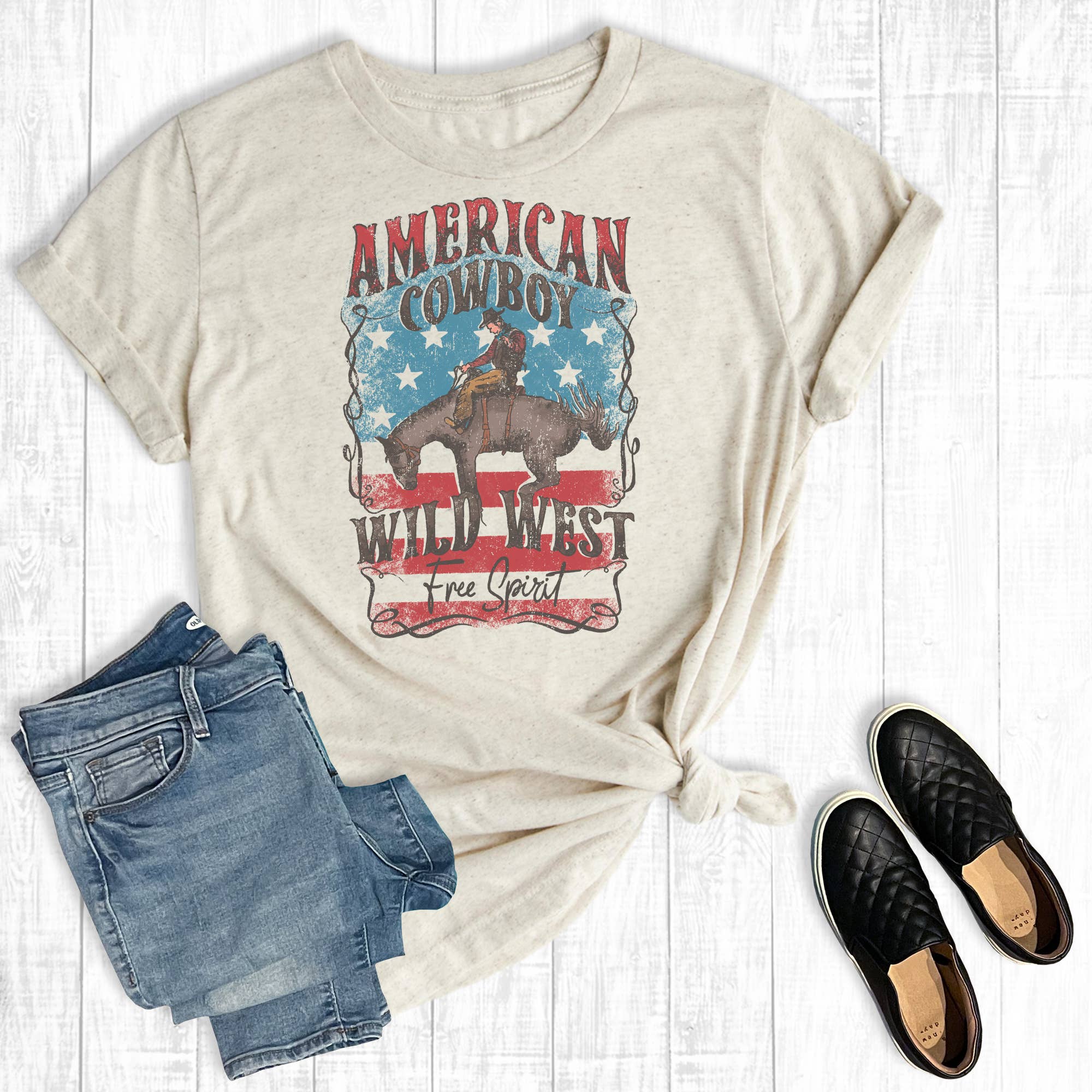 American Cowboy Wild West Free Spirit Graphic Tee Hoodie, Sweatshirt | PodTeesHub.com