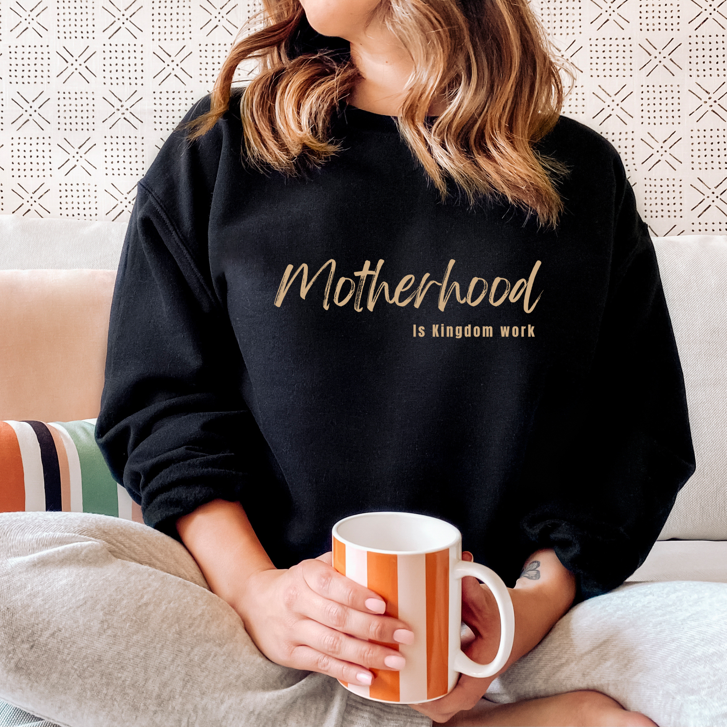 Motherhood Is Kingdom Work Sweatshirt - Graphic Spring Tee Hoodie | PodTeesHub.com