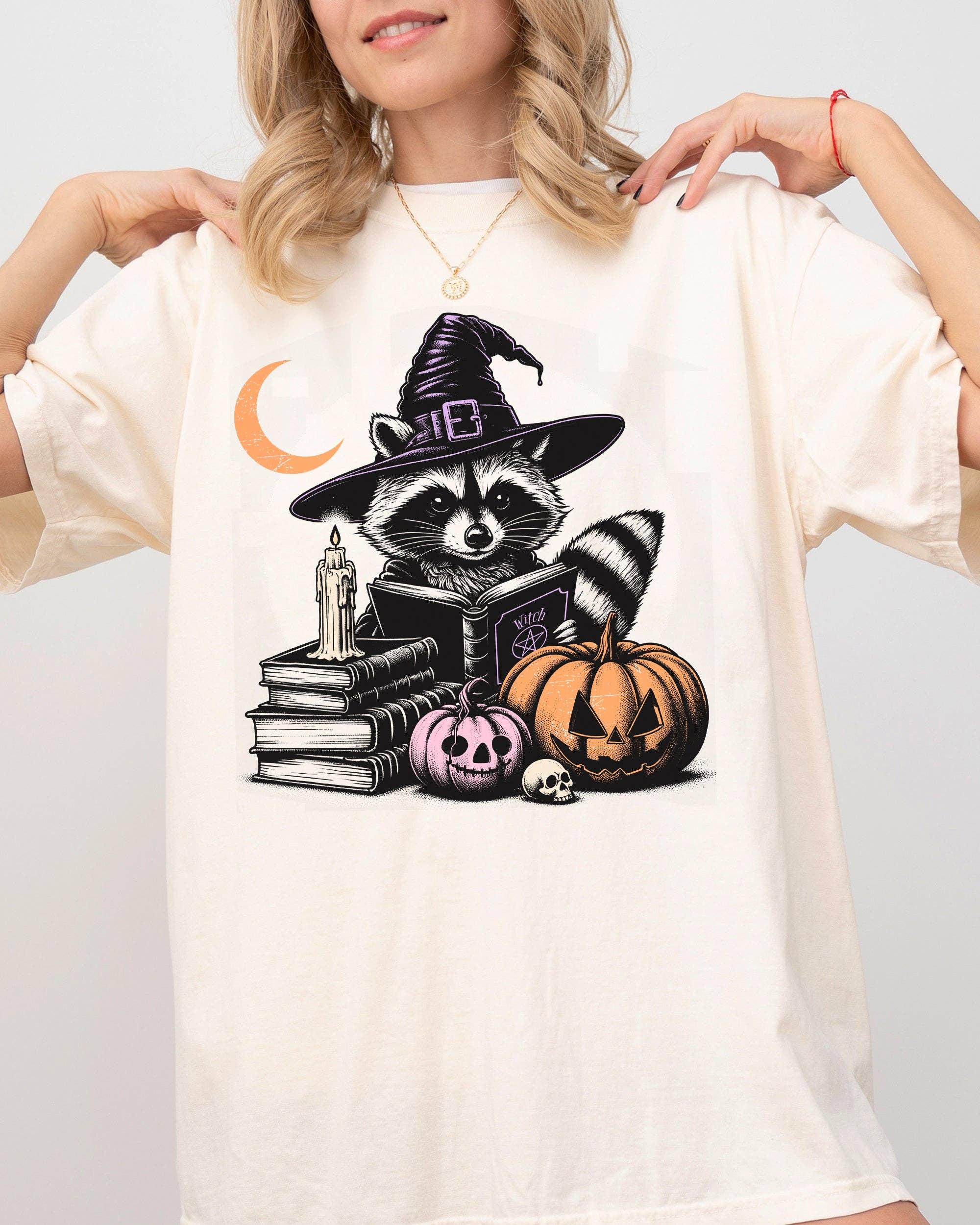 Racoon, Moon, Animal  Farm, Ghost, Western Halloween Tshirt Hoodie, Sweatshirt | PodTeesHub.com