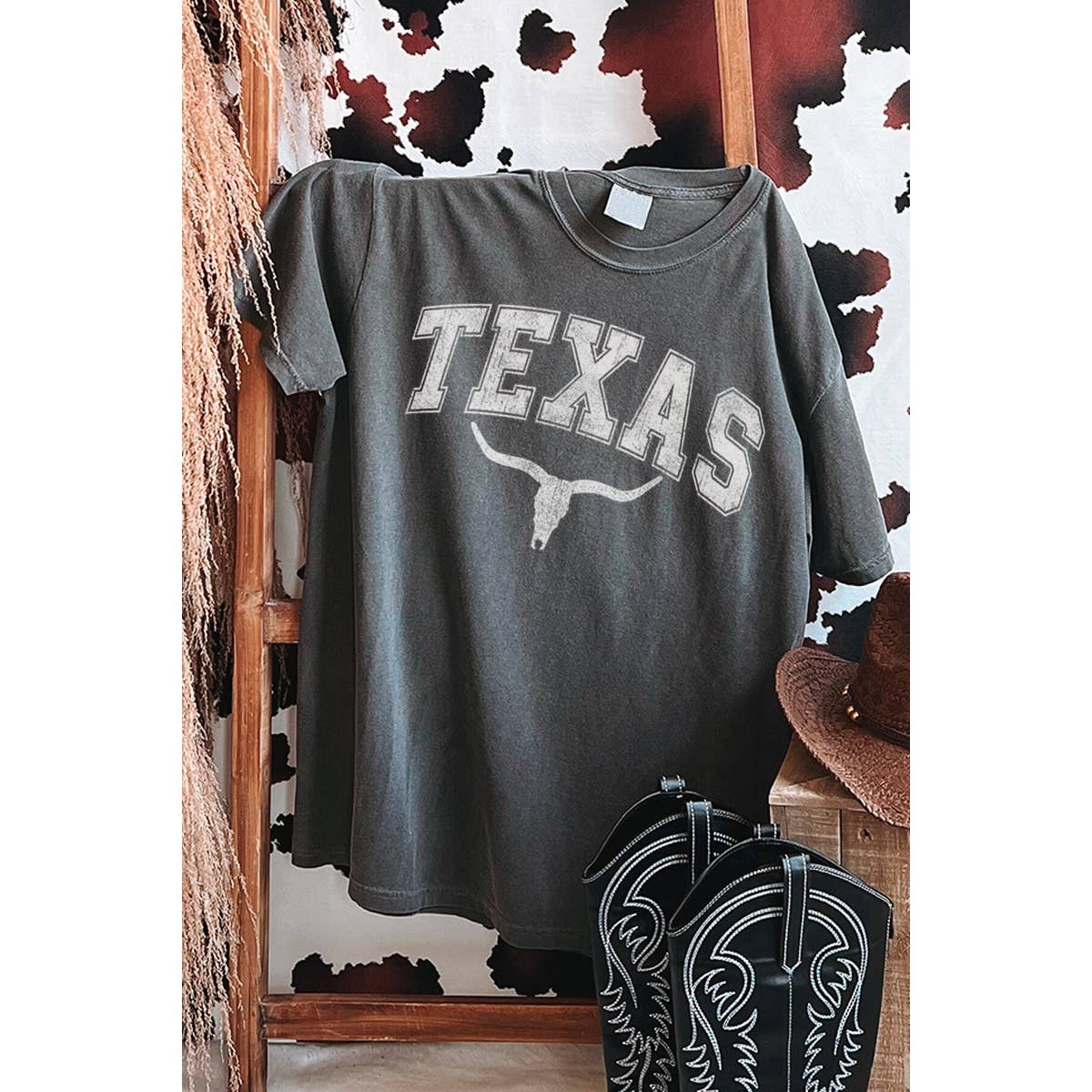 Texas Western Graphic Oversized Tee Hoodie, Sweatshirt | PodTeesHub.com
