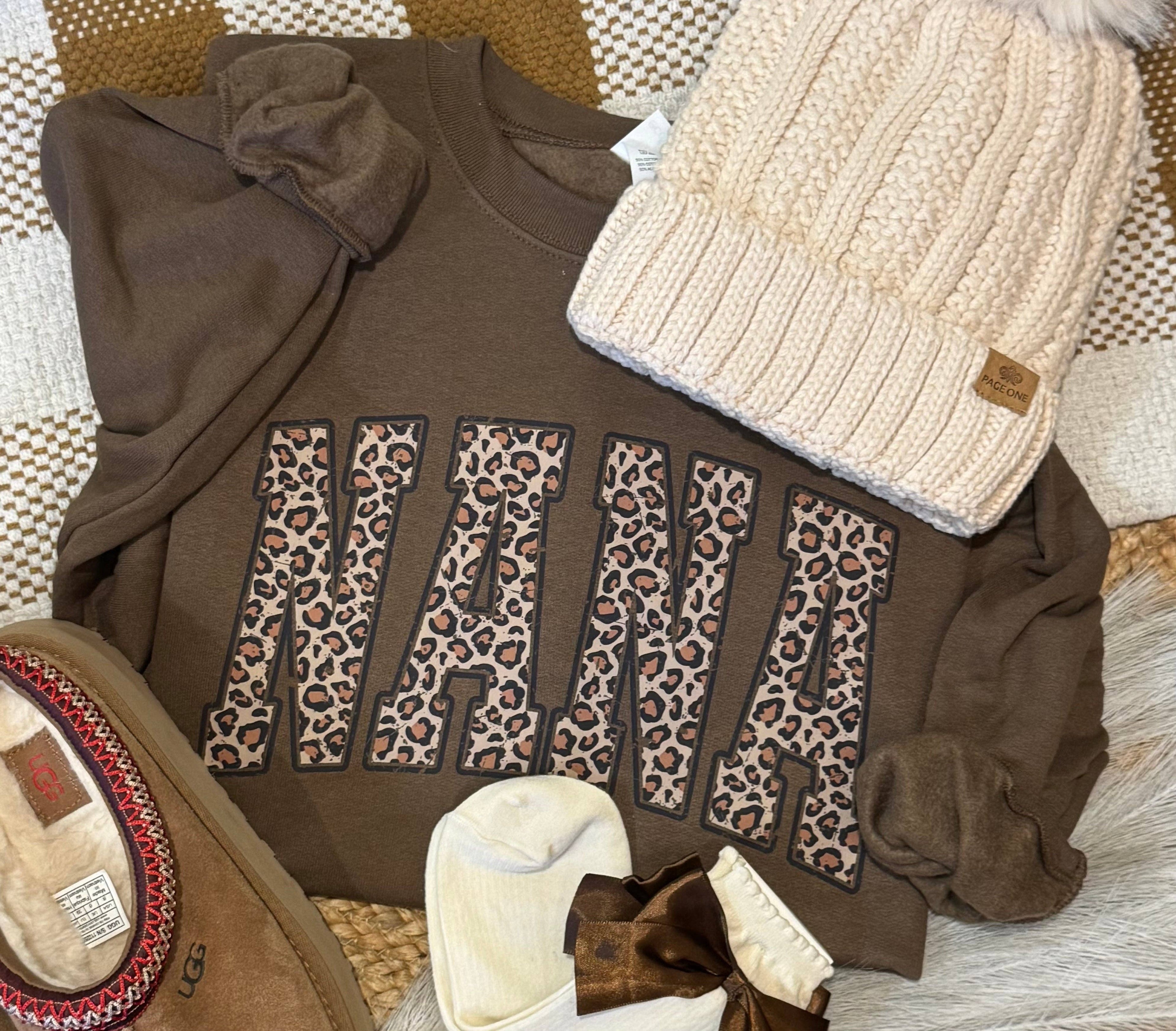 Nana Leopard Name Sweatshirt T-Shirts, Hoodie | PodTeesHub.com