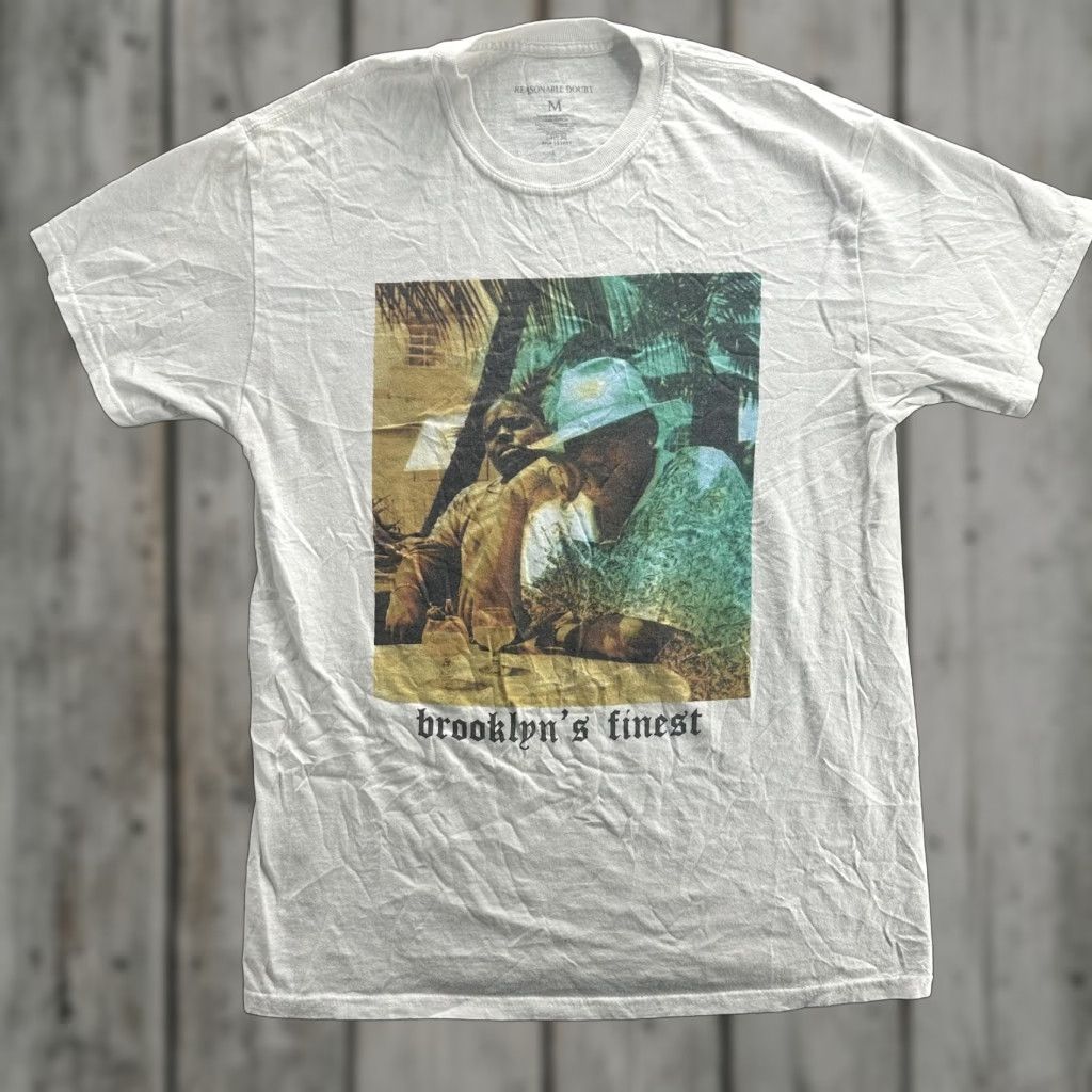 Vintage Reasonable Doubt Brooklyn S Finest Men S Medium T Shirt Hip Hop Graphic Tee White Rap Music Hoodie, Sweatshirt
