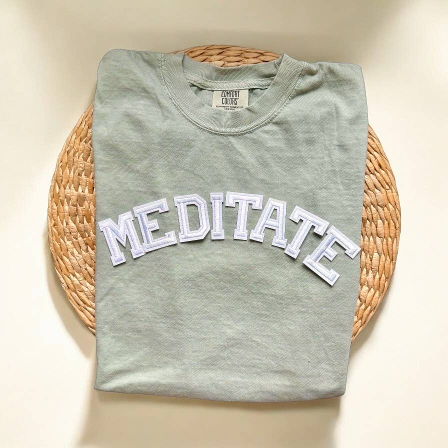 Comfort Colors Meditate Shirt, Yoga Clothes Hoodie, Sweatshirt | PodTeesHub.com