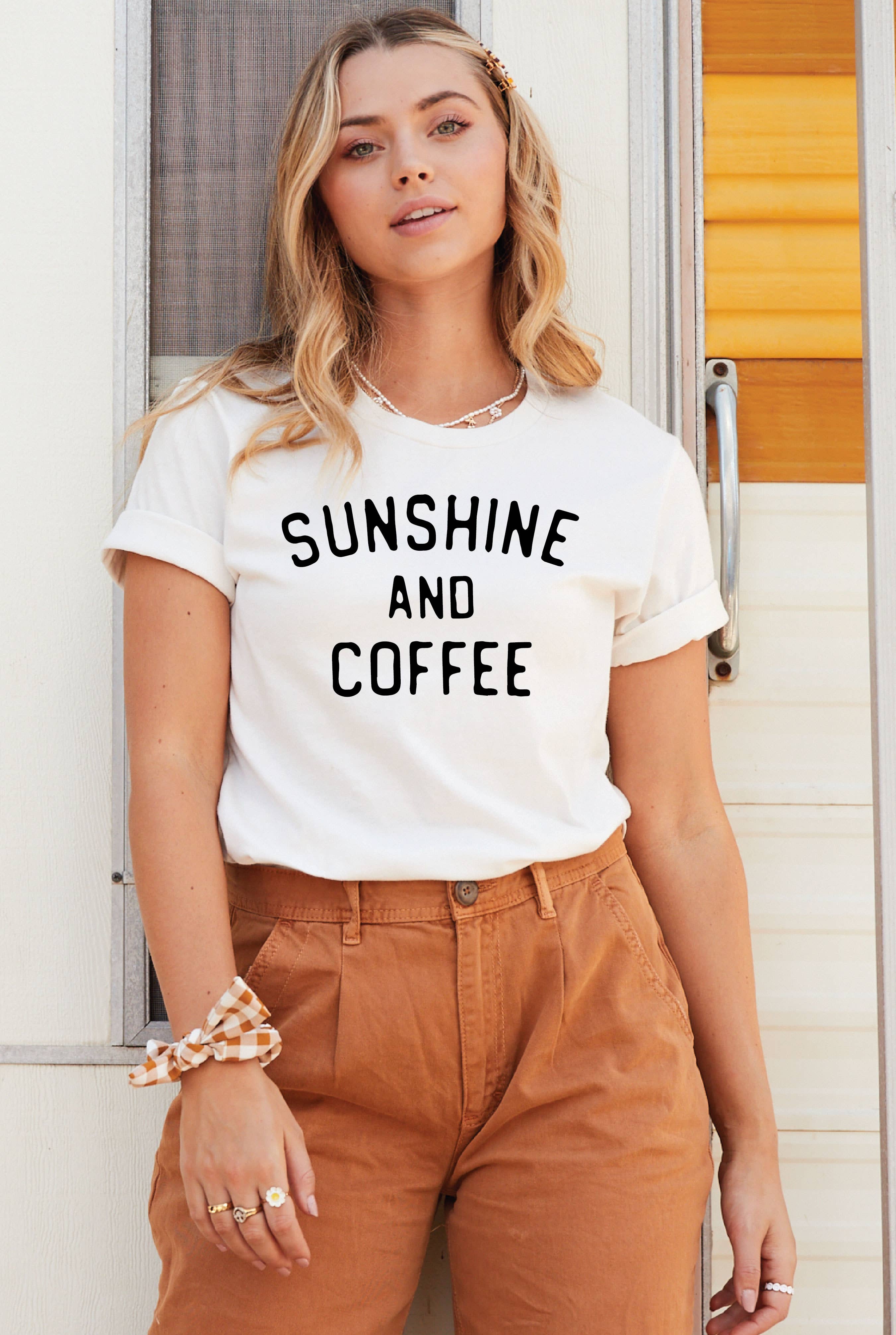 Sunshine and Coffee Graphic T-Shirt Hoodie, Sweatshirt | PodTeesHub.com