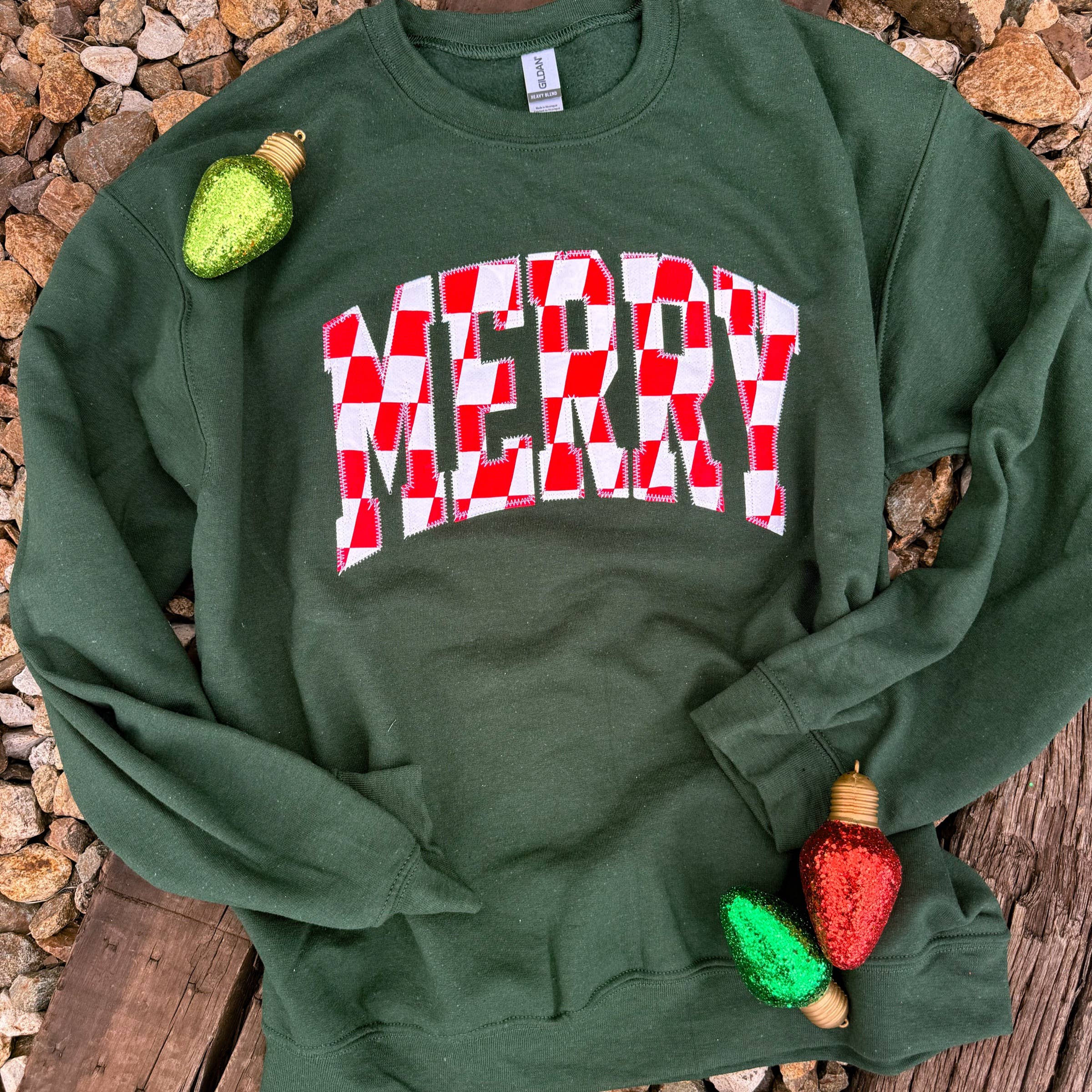 Forest Merry (Christmas) Checkerboard Sweatshirt T-Shirts, Hoodie | PodTeesHub.com