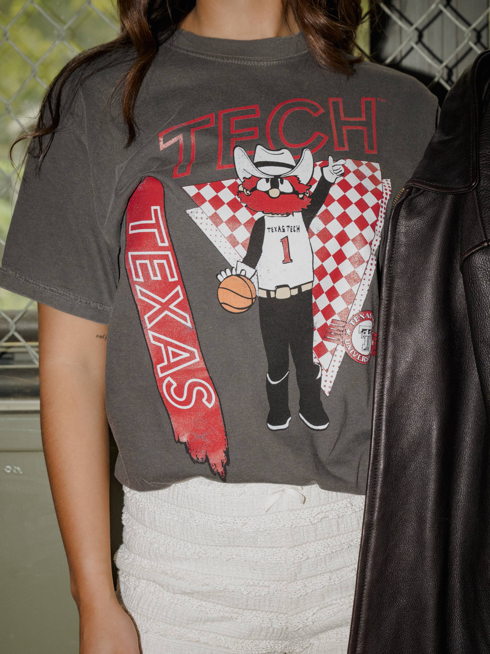 Texas Tech Courtside Basketball Pepper Comfort Colors Tee Hoodie, Sweatshirt | PodTeesHub.com