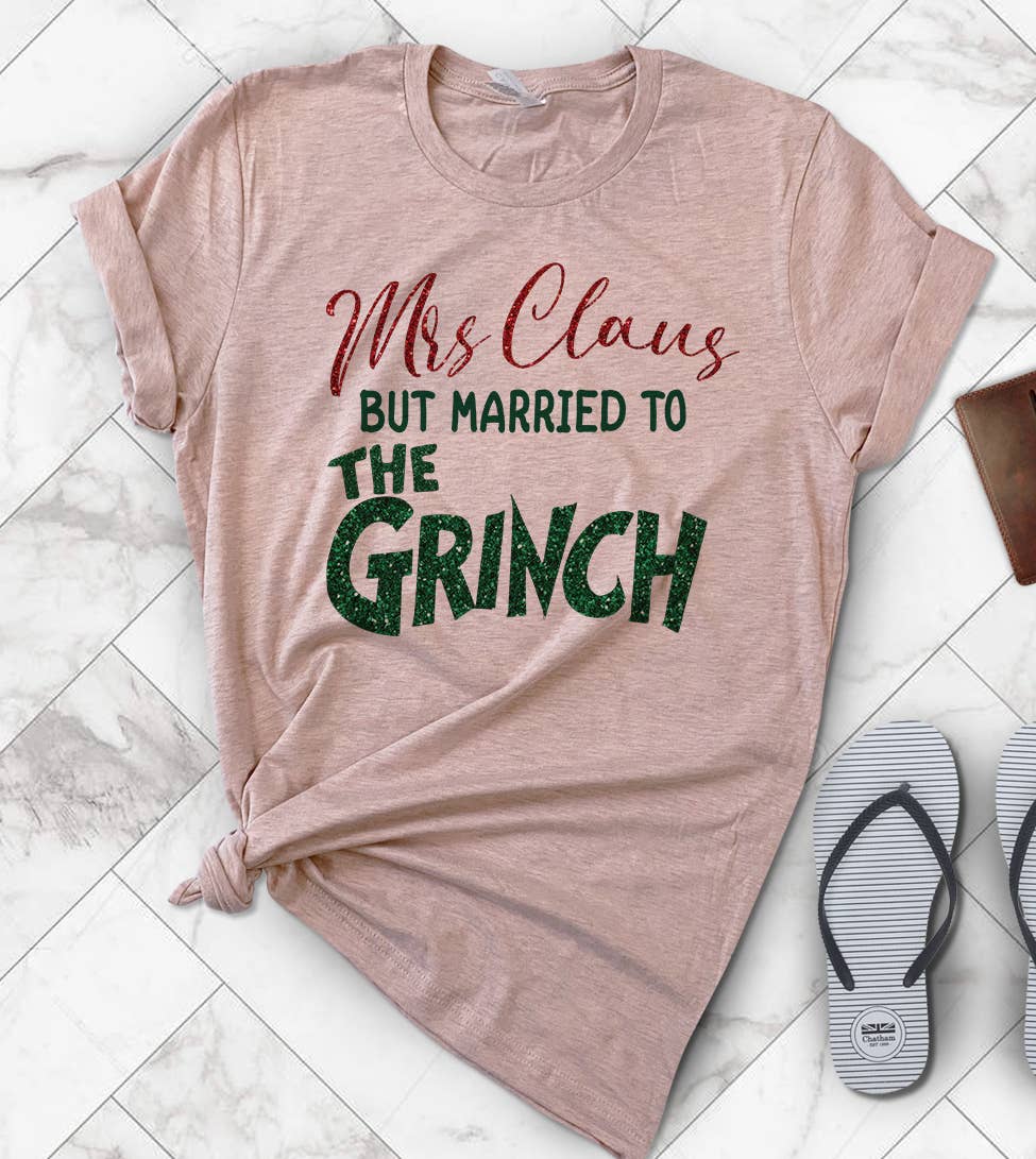Mrs. Claus But Married To the Grinch - Christmas T-Shirt Hoodie, Sweatshirt | PodTeesHub.com