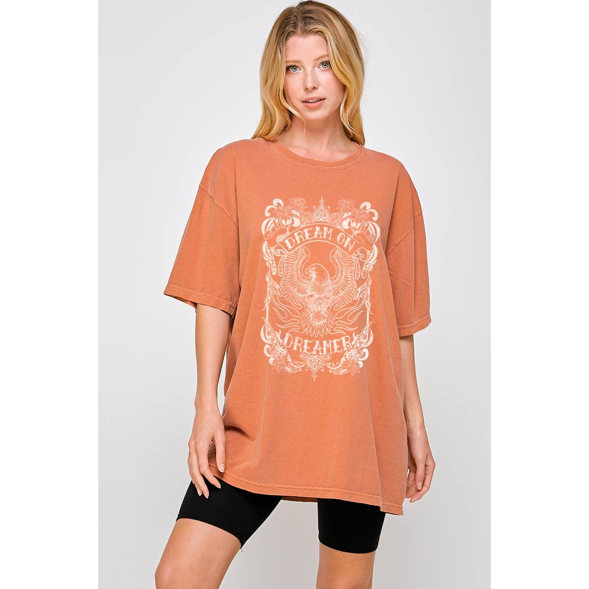 Dream On Dreamer Mineral  Vintage Graphic Oversized Tee Hoodie, Sweatshirt | PodTeesHub.com