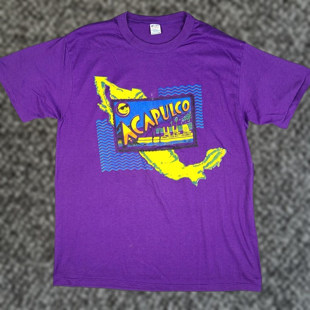 Vintage Acapulco T Shirt Mens Xl Purple Champion Made In Usa Hoodie, Sweatshirt | PodTeesHub.com