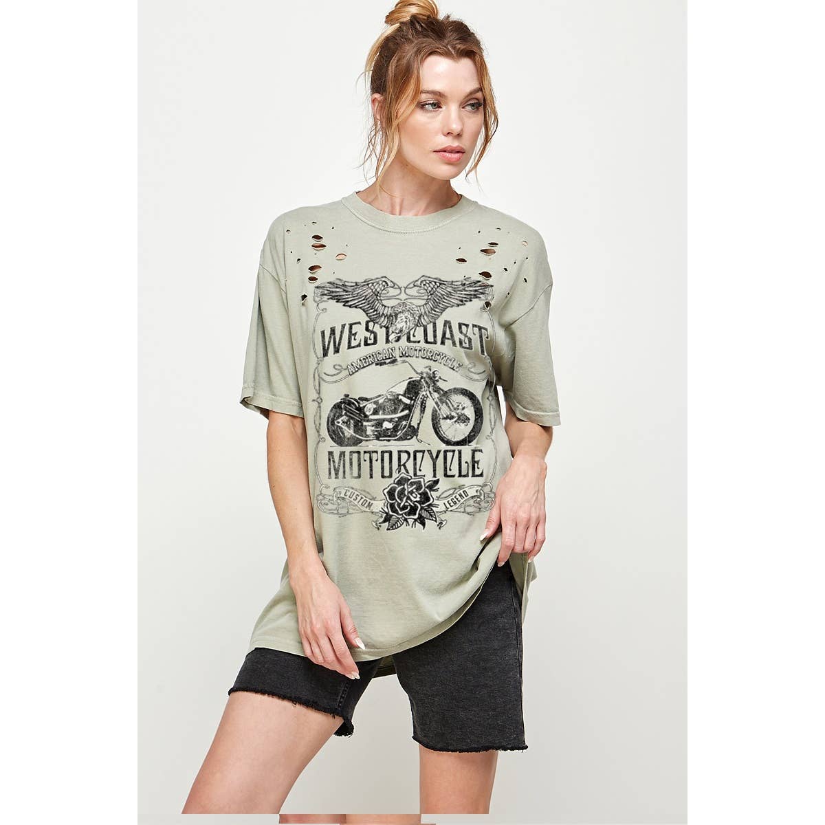West Coast  Laser Cut Oversized Tee Hoodie, Sweatshirt | PodTeesHub.com