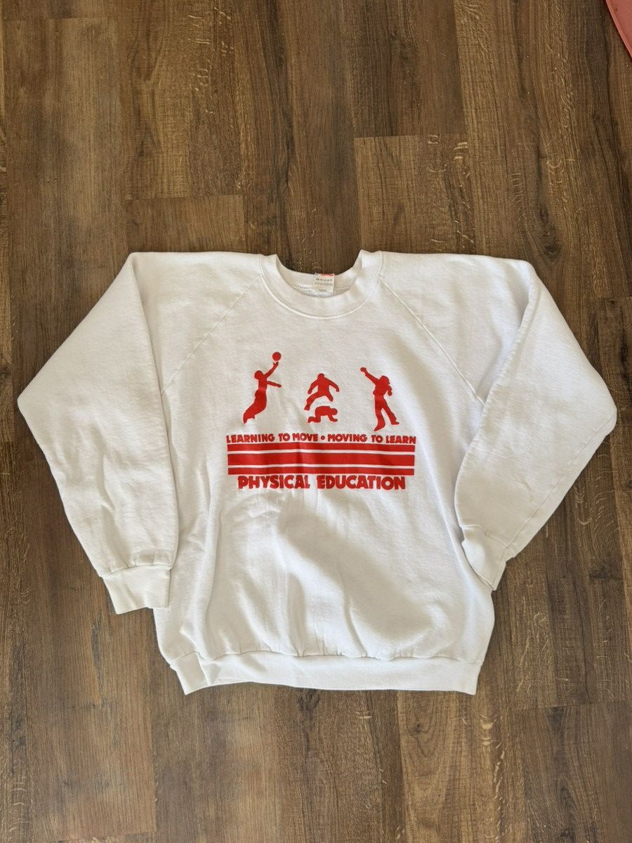 Fruit Of The Loom Vintage Physical Education Graphic Crewneck T-Shirts, Hoodie, Sweatshirt | PodTeesHub.com