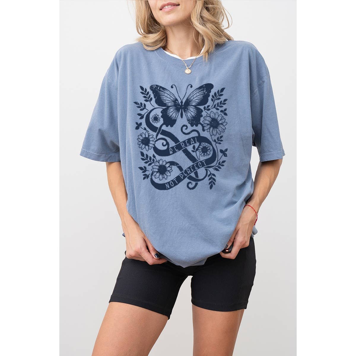 Be Real Not Perfect Vintage Graphic Oversized Tee Hoodie, Sweatshirt | PodTeesHub.com