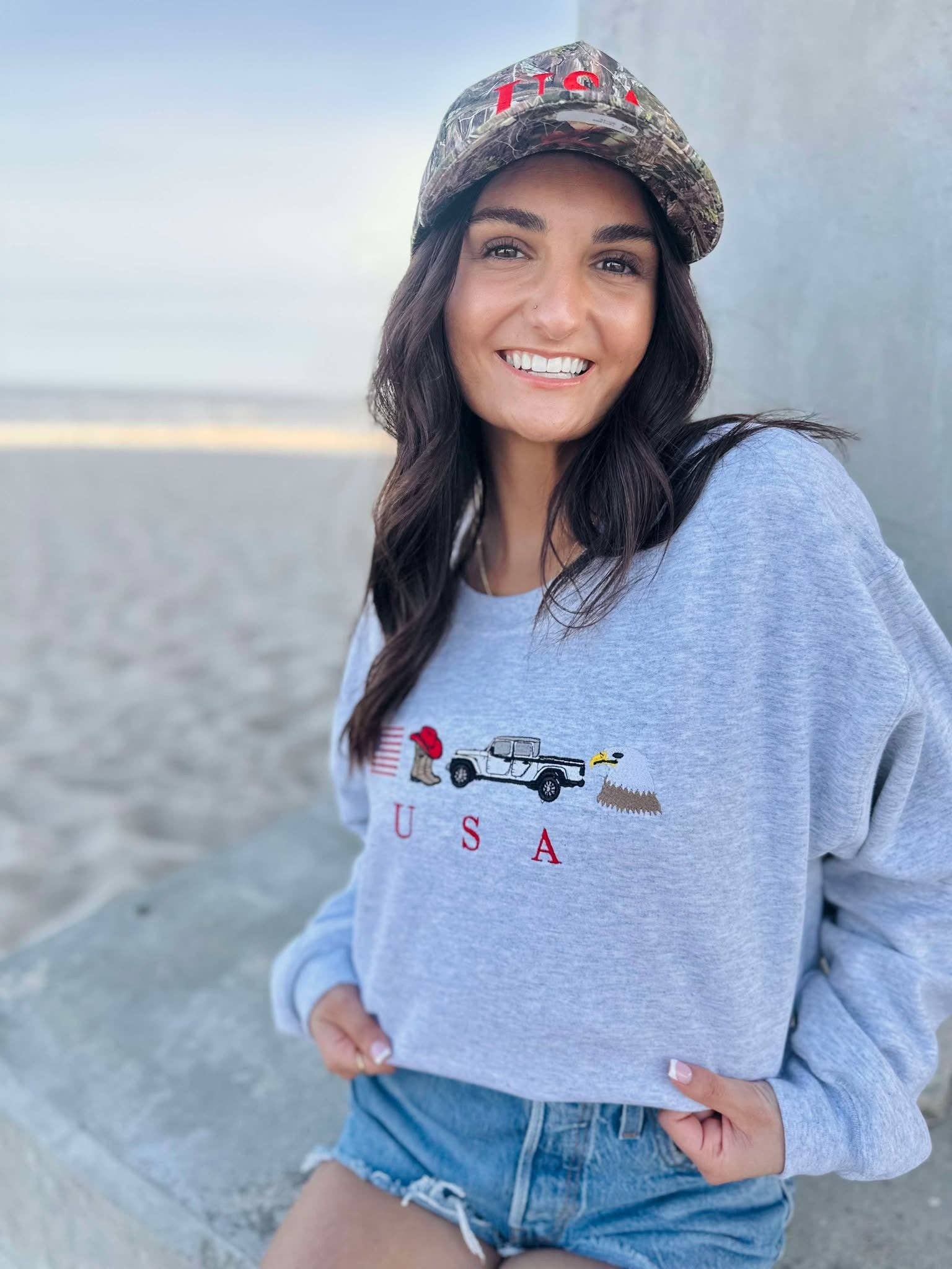 USA Trinkets Embroidered Graphic Sweatshirt T-Shirts, Hoodie | PodTeesHub.com
