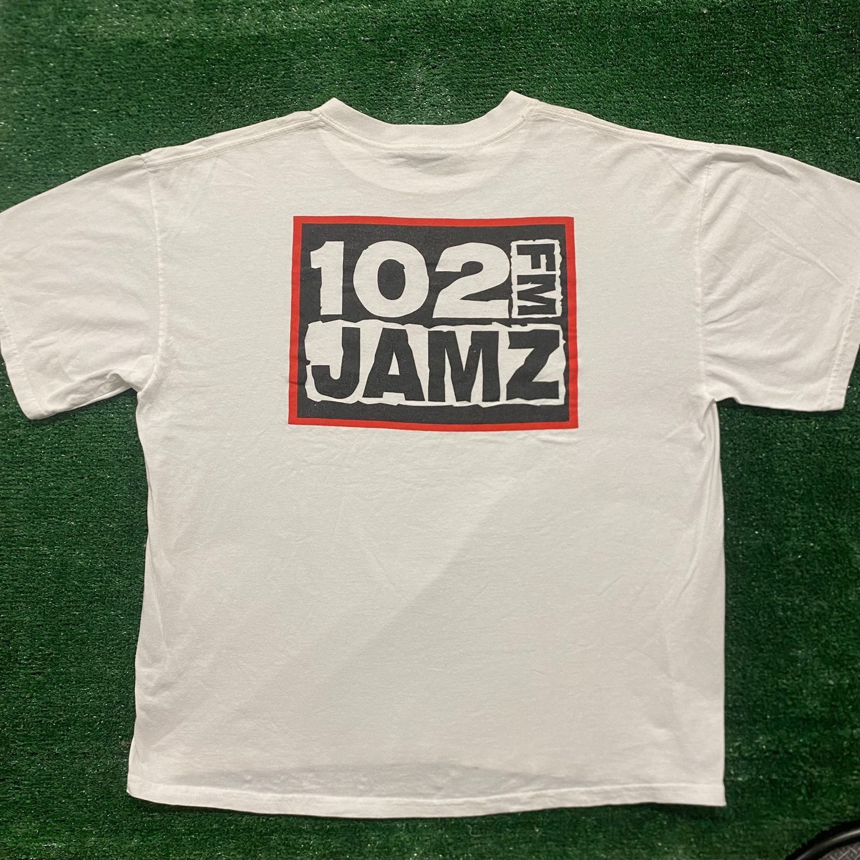 Vintage Y2k 102 Jamz Fm Radio Baggy Rap Hip Hop Tee Hoodie, Sweatshirt | PodTeesHub.com