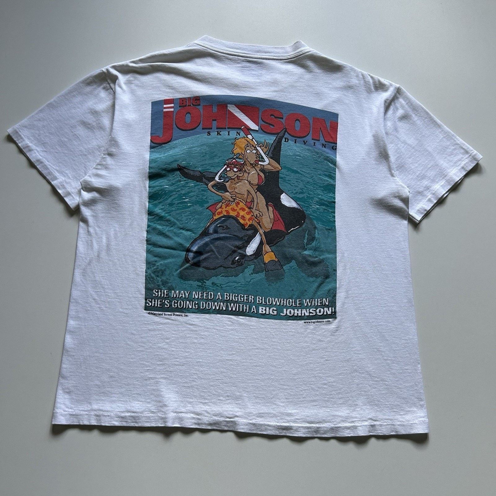 Vintage Big Johnson T Shirt Large 90s Sex Funny Diving Usa Hoodie, Sweatshirt | PodTeesHub.com