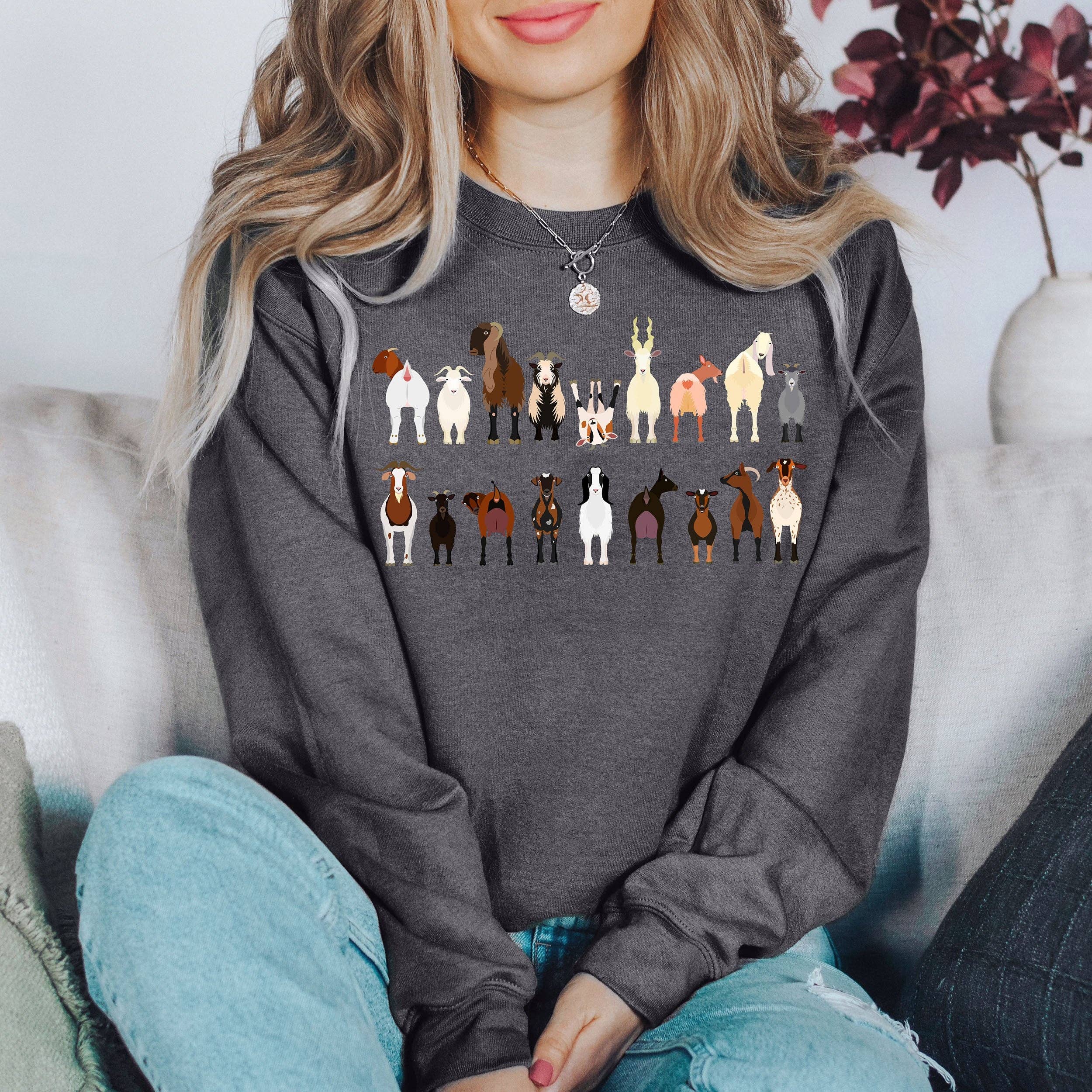 Goat Breeds Farm Animal Lover Sweatshirt T-Shirts, Hoodie | PodTeesHub.com