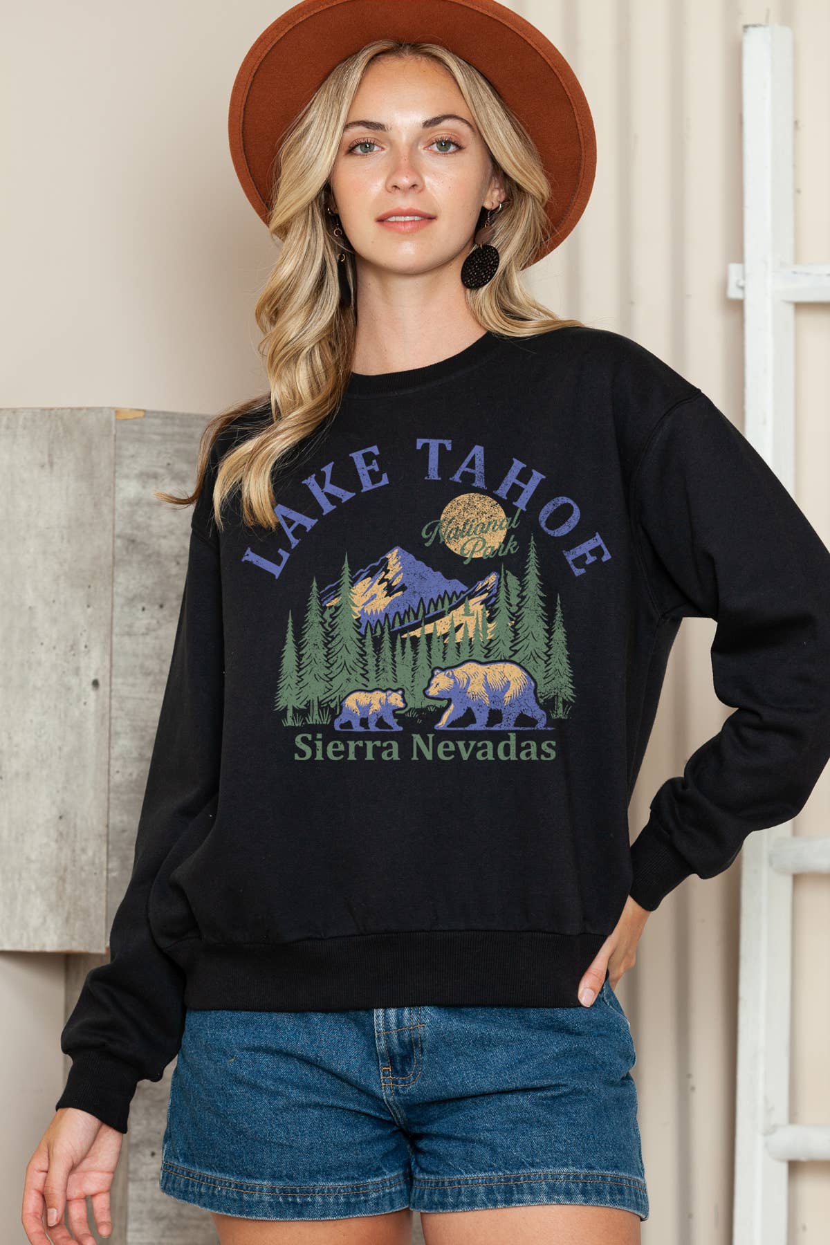 Women Lake Tahoe Graphic Print Sweater Top T-Shirts, Hoodie, Sweatshirt | PodTeesHub.com