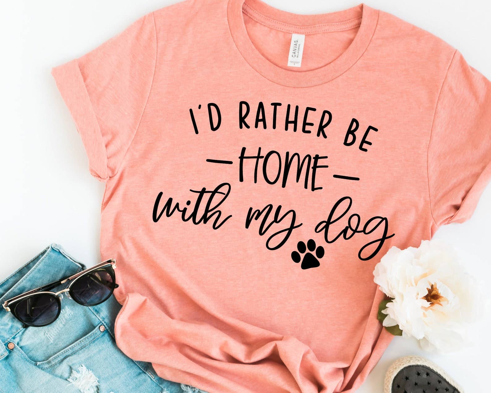 I'd Rather Be Home with My Dog T-Shirt Hoodie, Sweatshirt | PodTeesHub.com