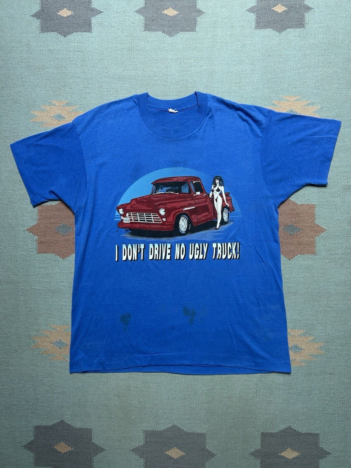 Vintage 80s T Shirt I Don T Drive No Ugly Truck Babe Screen Stars Xl Hoodie, Sweatshirt | PodTeesHub.com