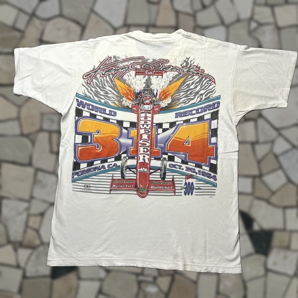 Fruit Of The Loom Vintage Kenny Bernstein Funny Car Race T Shirt Xl White Men Xl Short Sleeve Graphi Hoodie, Sweatshirt