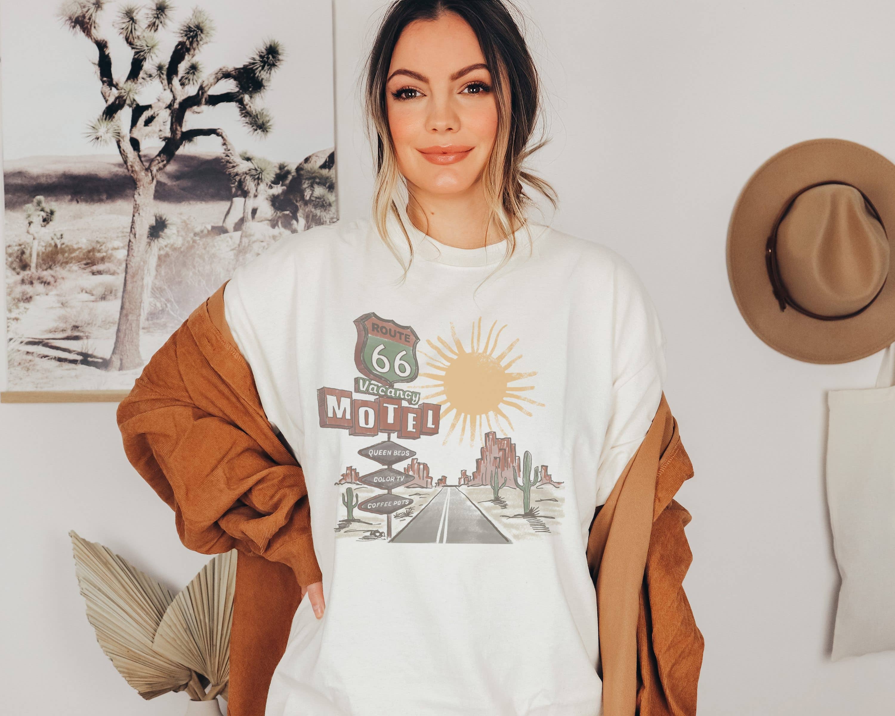 Western Route 66 Graphic Tee | Western Shirt Hoodie, Sweatshirt | PodTeesHub.com