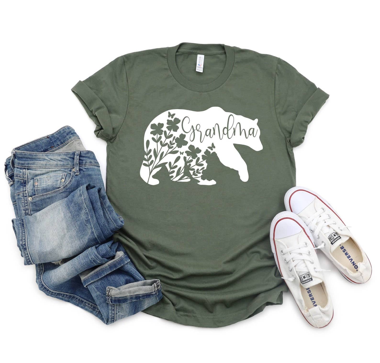 Floral Grandma Bear T-Shirt Hoodie, Sweatshirt | PodTeesHub.com