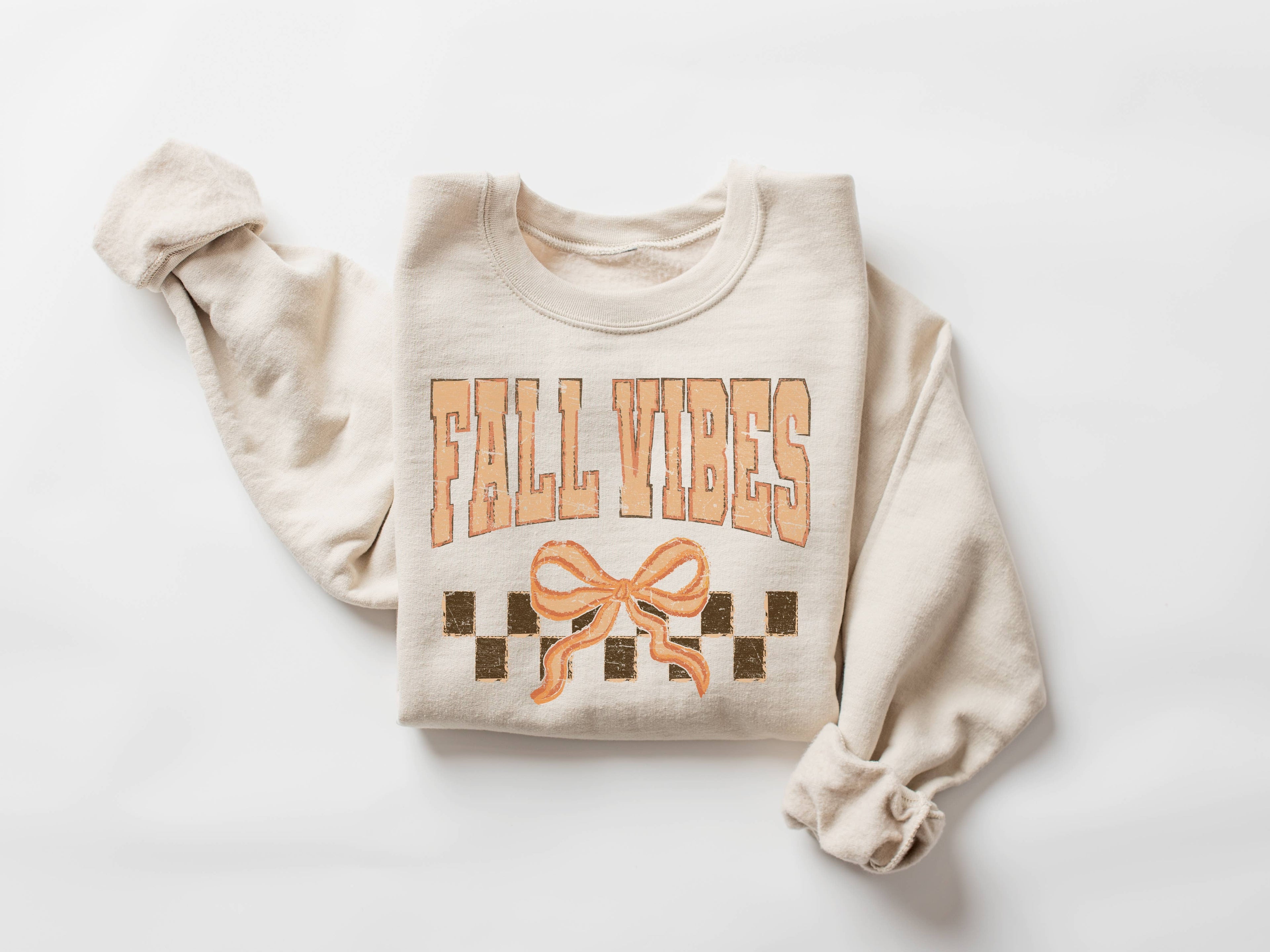 Fall Vibes Coquette Crew Neck Sweatshirt | Trending Fall Tee Hoodie | PodTeesHub.com