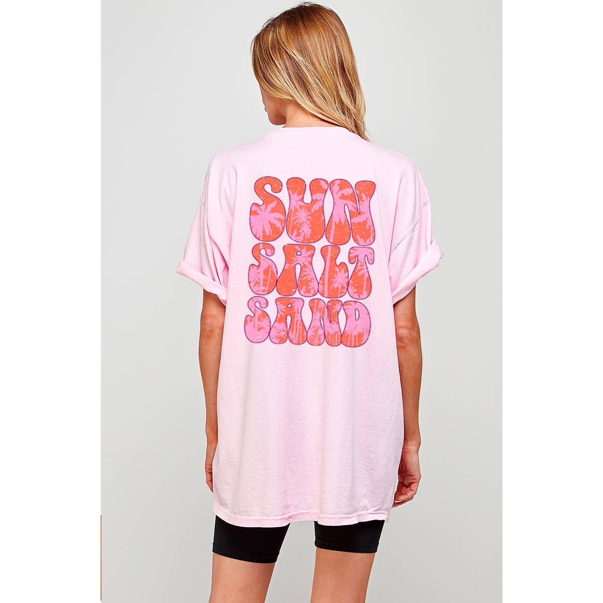 Sun Salt Sand Graphic  Oversized Tee Hoodie, Sweatshirt | PodTeesHub.com