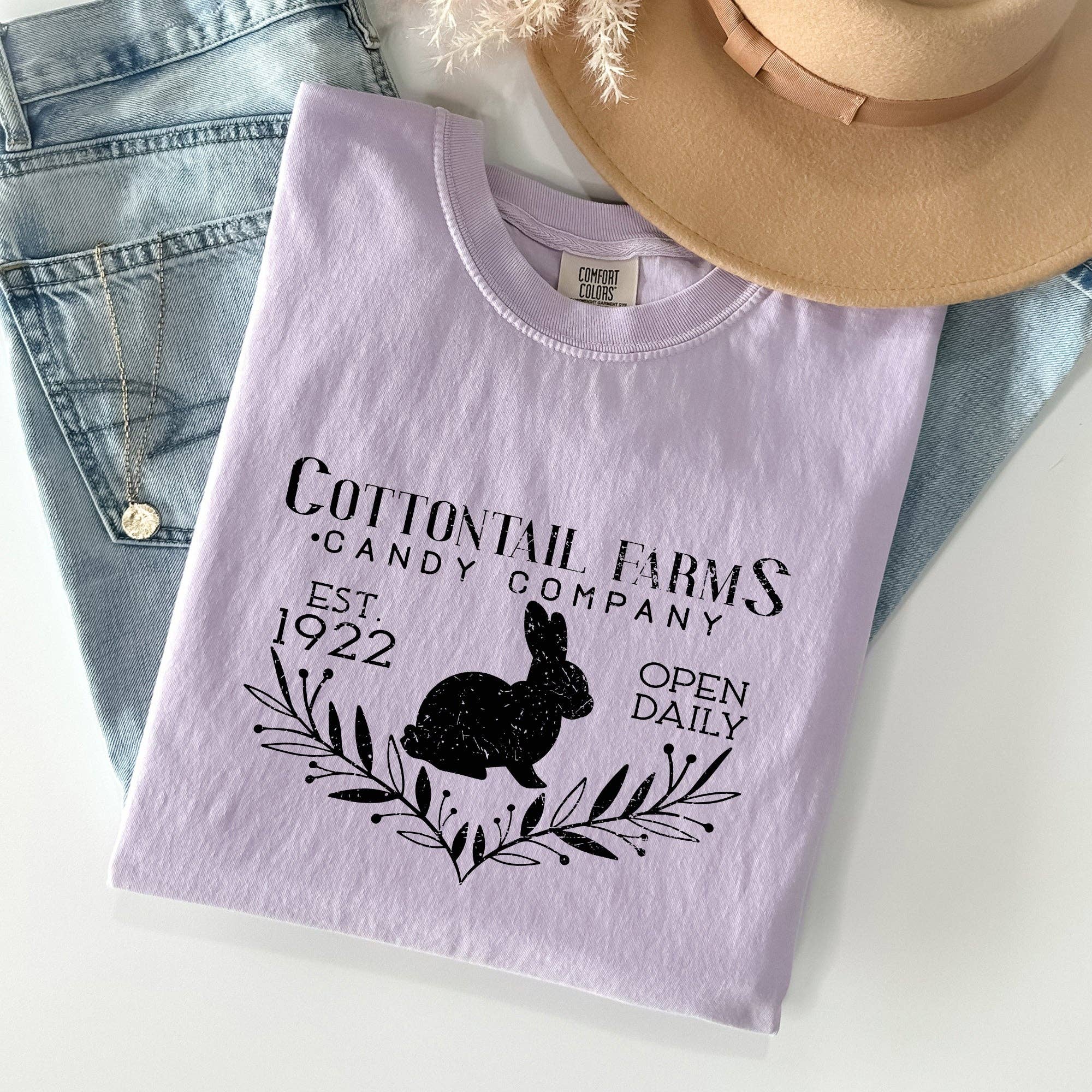 Cottontail Farms Candy Company, Retro Sign, Easter Tshirt Hoodie, Sweatshirt | PodTeesHub.com