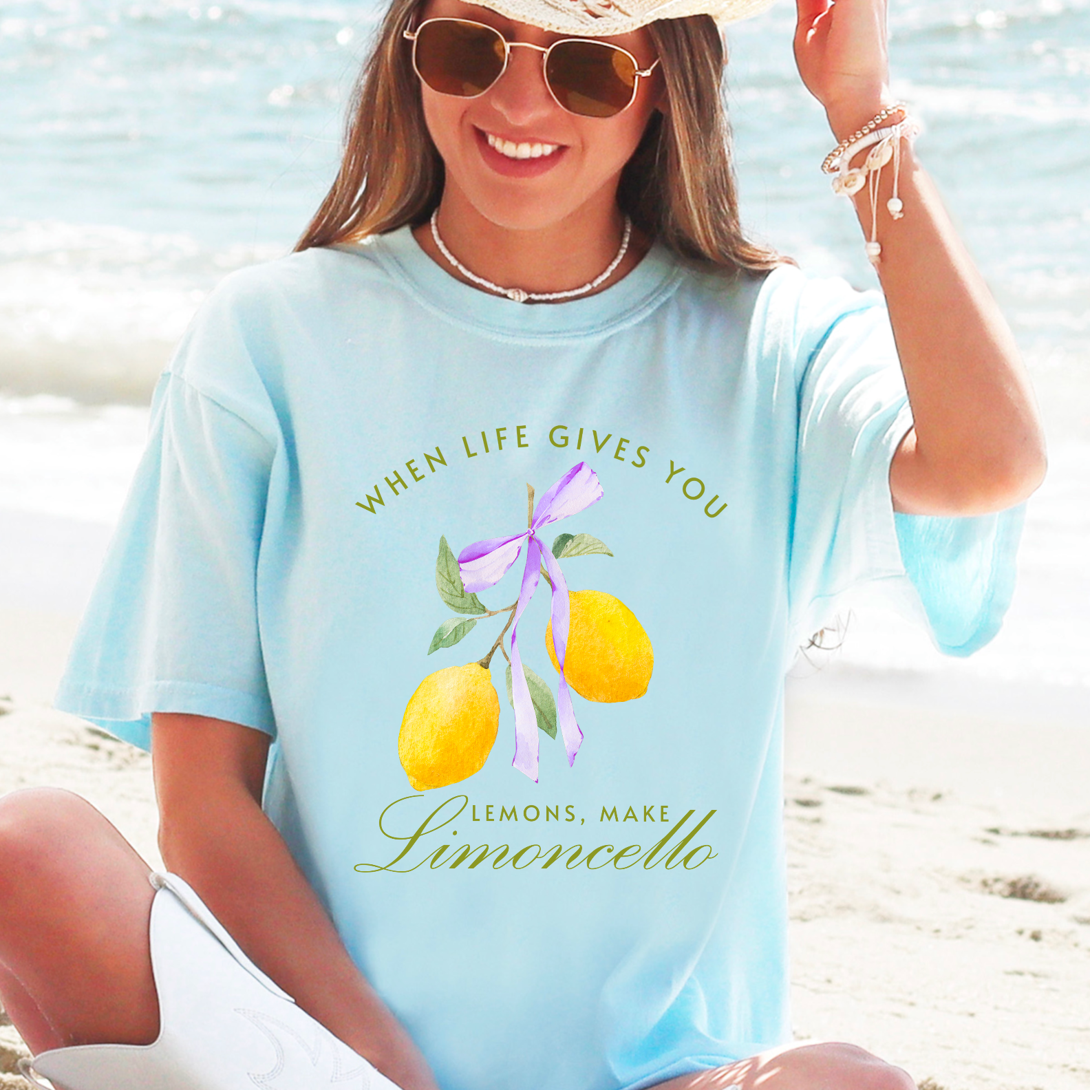 Coquette Bow Lemons  Preppy Comfort Color Graphic Tee Hoodie, Sweatshirt | PodTeesHub.com
