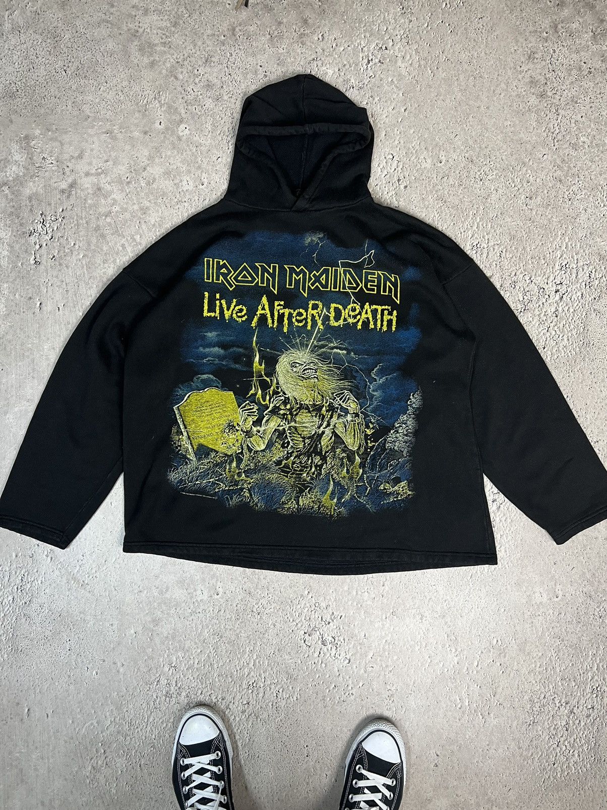 Iron Maiden X Vintage Iron Maiden Vintage 90s Hoodie Band Print Rock Streetwear T-Shirts, Sweatshirt | PodTeesHub.com
