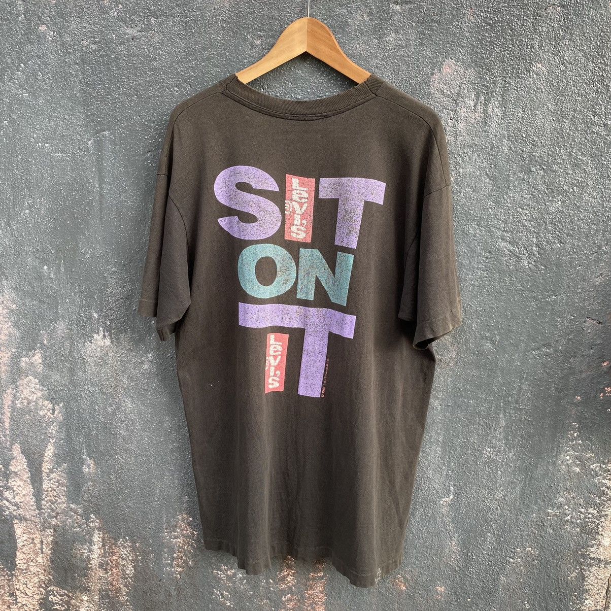 Levi S Vintage Clothing Sick Thrashed Faded Vintage 90s Levis Strauss Erd Punk Tee Hoodie, Sweatshirt | PodTeesHub.com