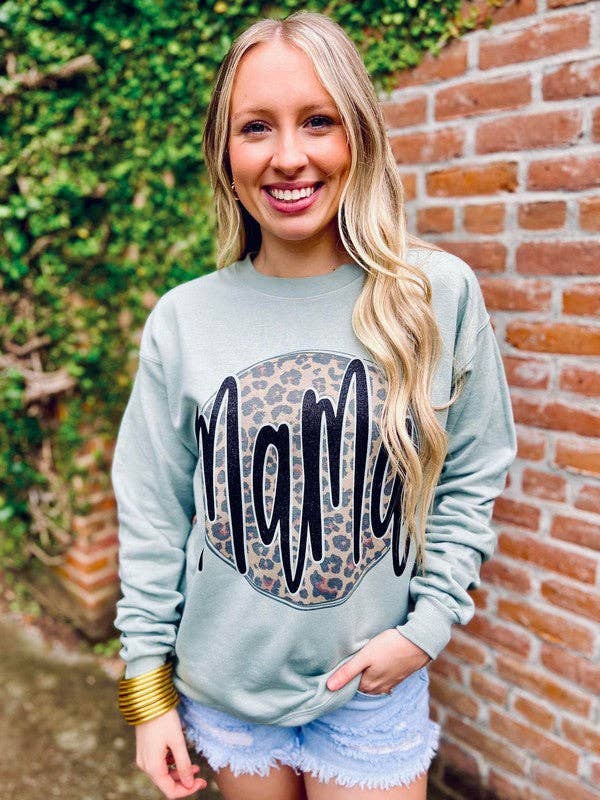 Mama Leopard Circle Glitter Sublimation Sweatshirt T-Shirts, Hoodie | PodTeesHub.com