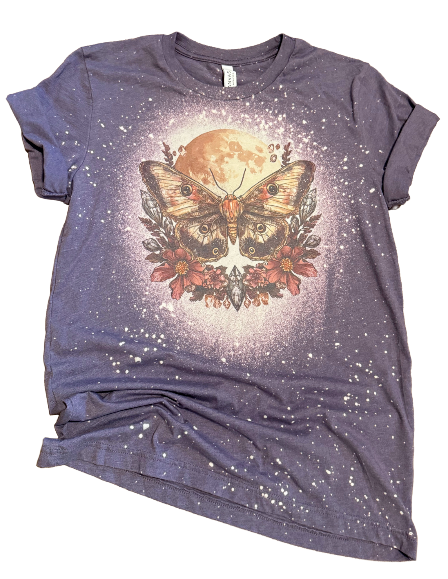 Midnight Moth Magic Bleached Tee Hoodie, Sweatshirt | PodTeesHub.com